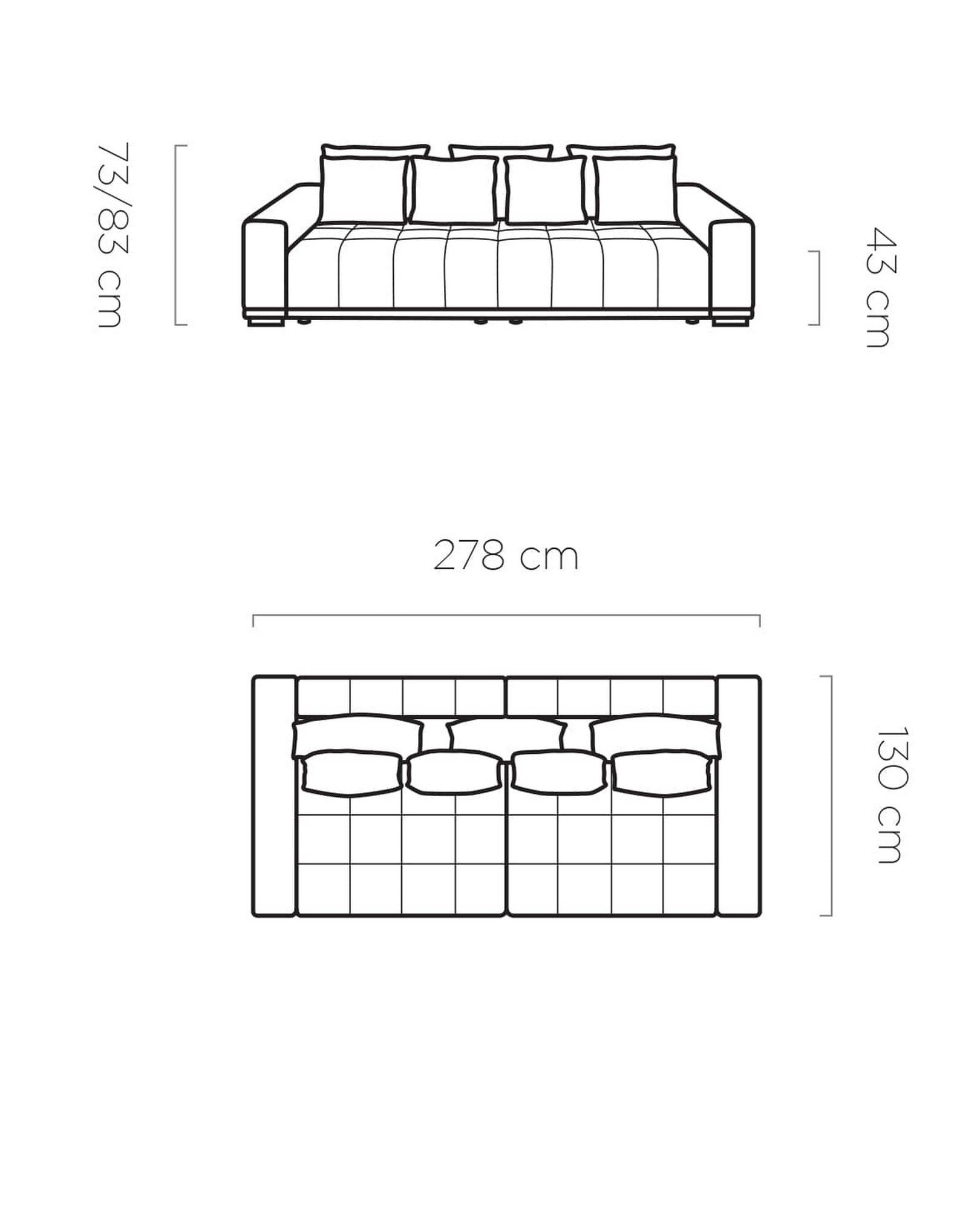 Canapea extensibila MOTTA, personalizabil materiale gama Premium, cu spatiu depozitare, 278x130x83 cm