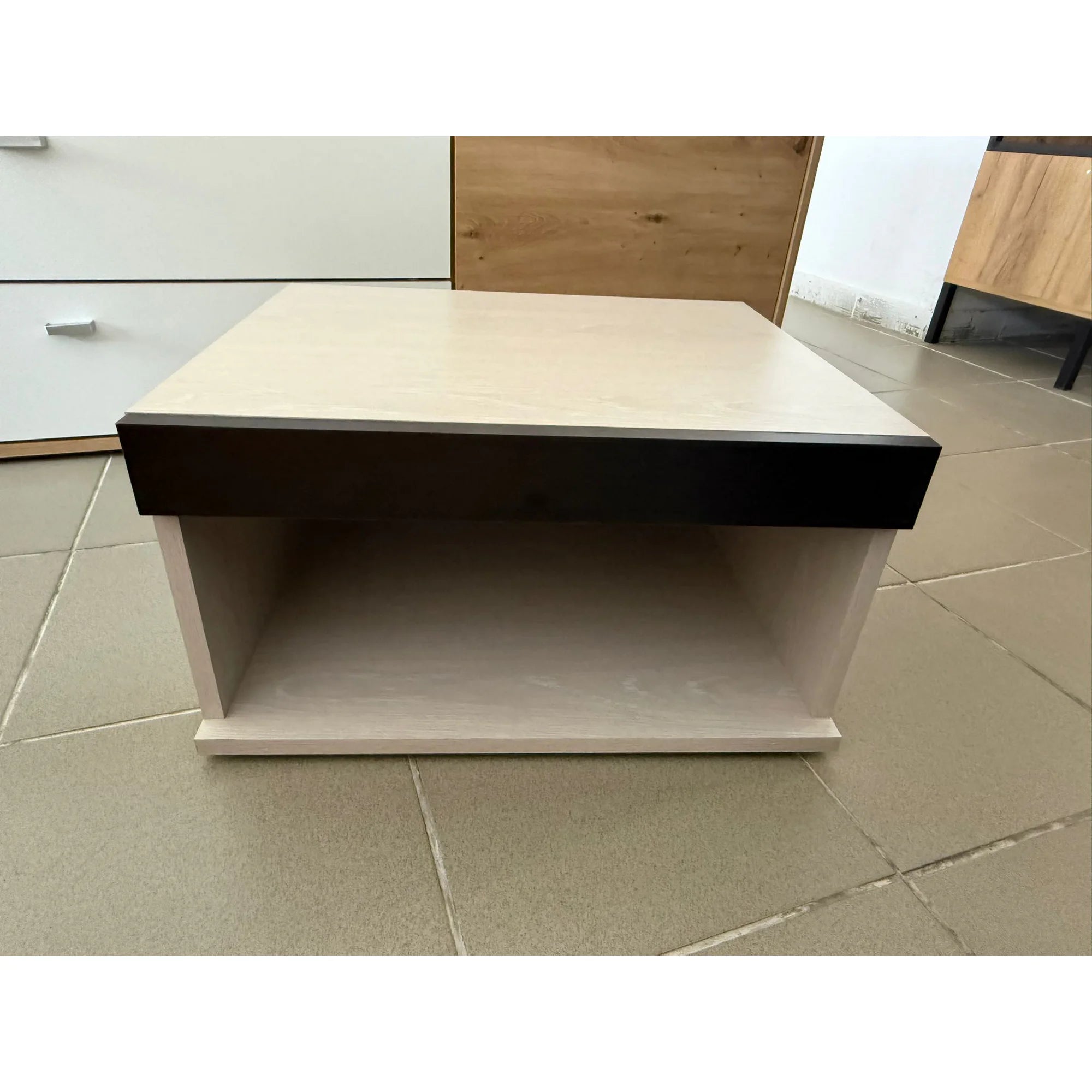 PRODUS RESIGILAT - Noptiera DEN03PW, crem/wenge, PAL, 50x42x26 cm