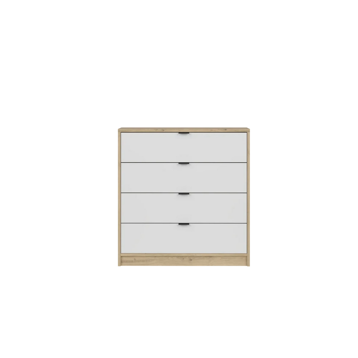 Comoda stejar alb NEPON, PAL laminat, 80x34x84 cm