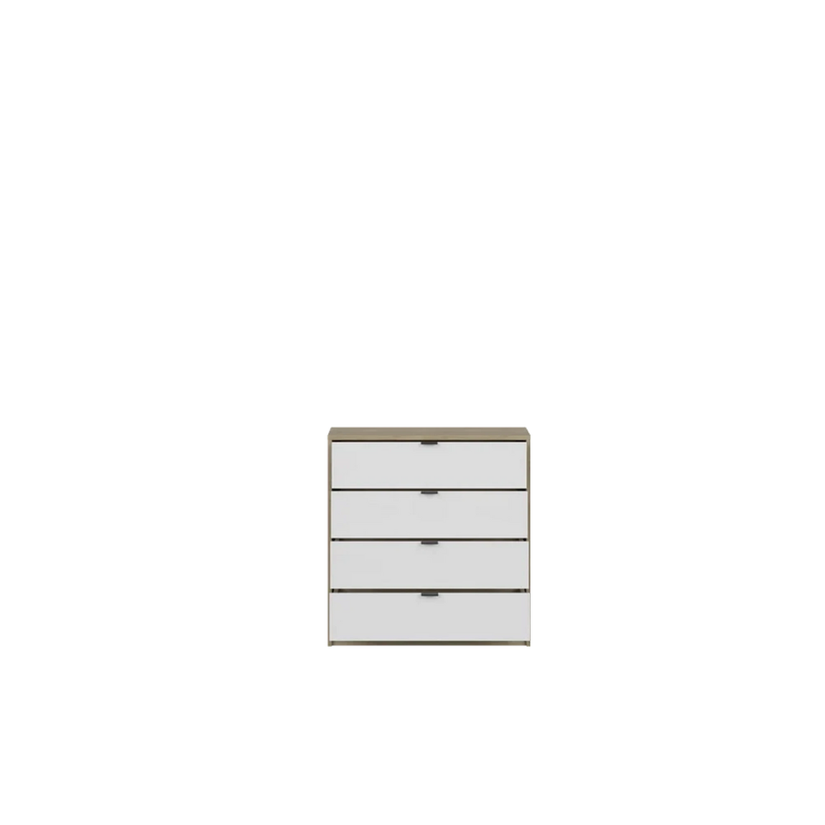 Comoda stejar alb NEPON, PAL laminat, 80x34x84 cm