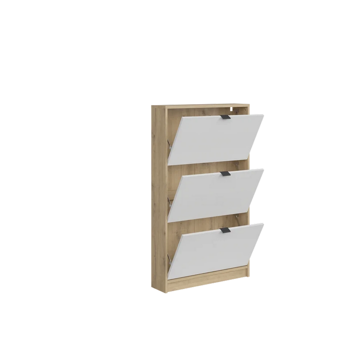 Pantofar ingust hol NEPON, stejar artisan/alb, PAL laminat, 70x18x120 cm