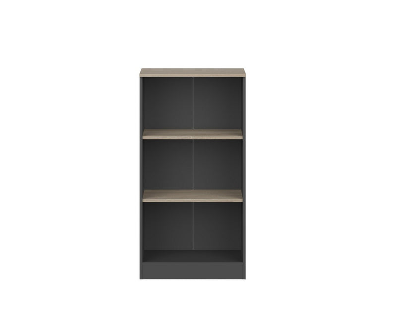 Biblioteca OFFICE NEW, gri antracit/stejar sonoma, PAL, 80x41x117 cm