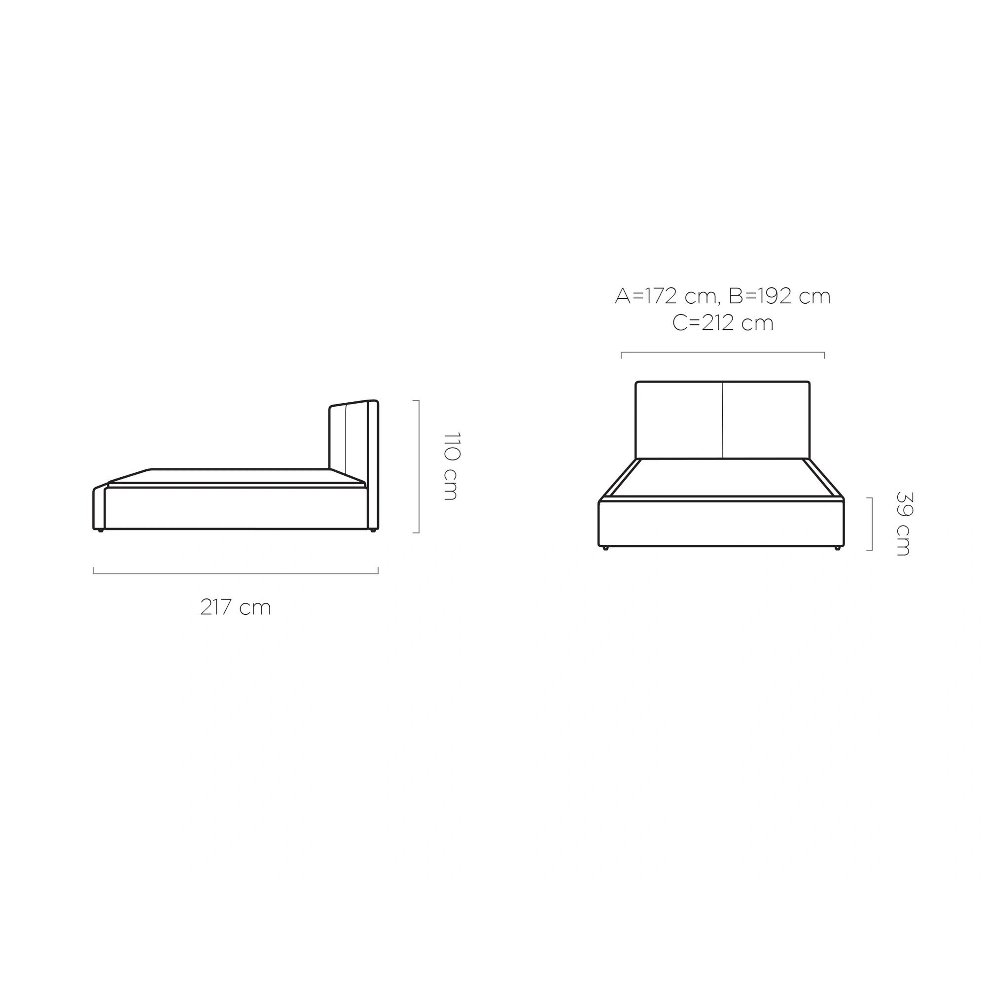 Pat NICOLE 180x200, personalizabil materiale Gama Premium, cu somiera metalica, lada depozitare si pistoane