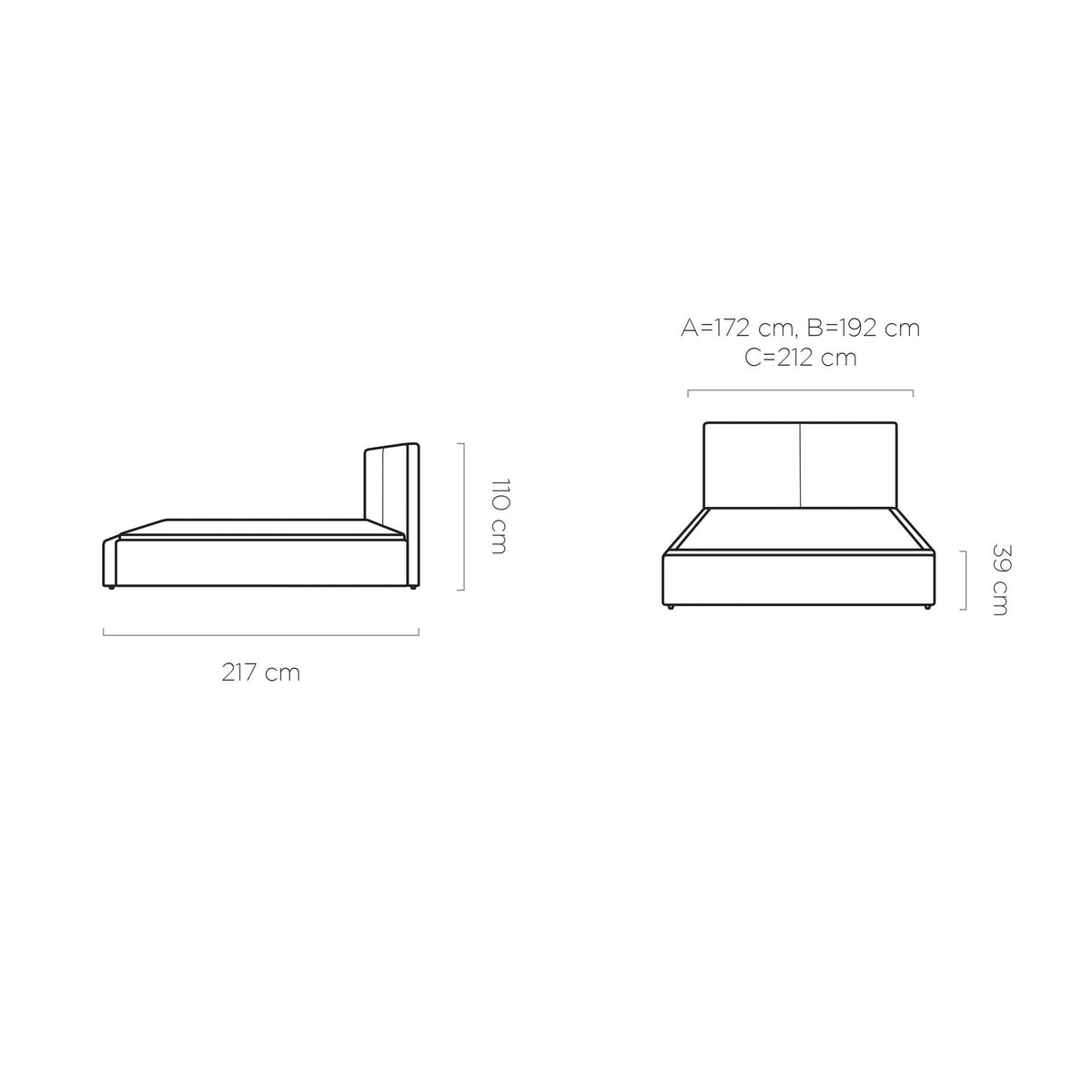 Pat NICOLE 180x200, personalizabil materiale gama Oferta Avantaj, cu somiera metalica, lada depozitare si pistoane