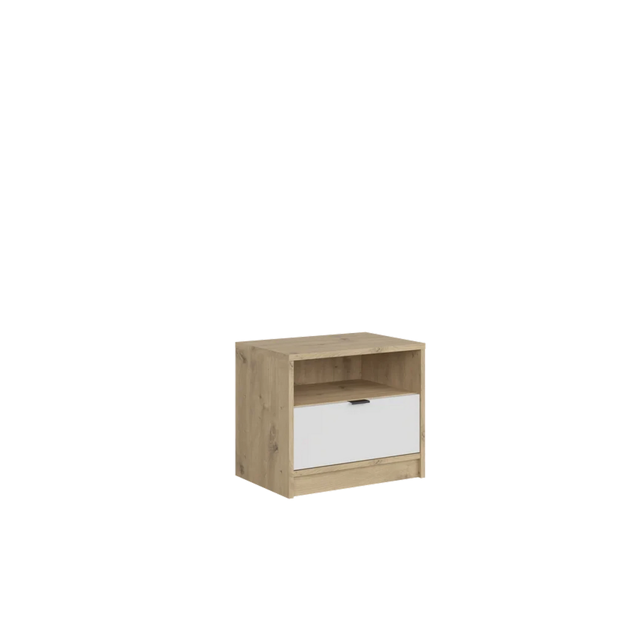 Noptiera 50 cm Nepon, stejar artisan/alb, PAL laminat