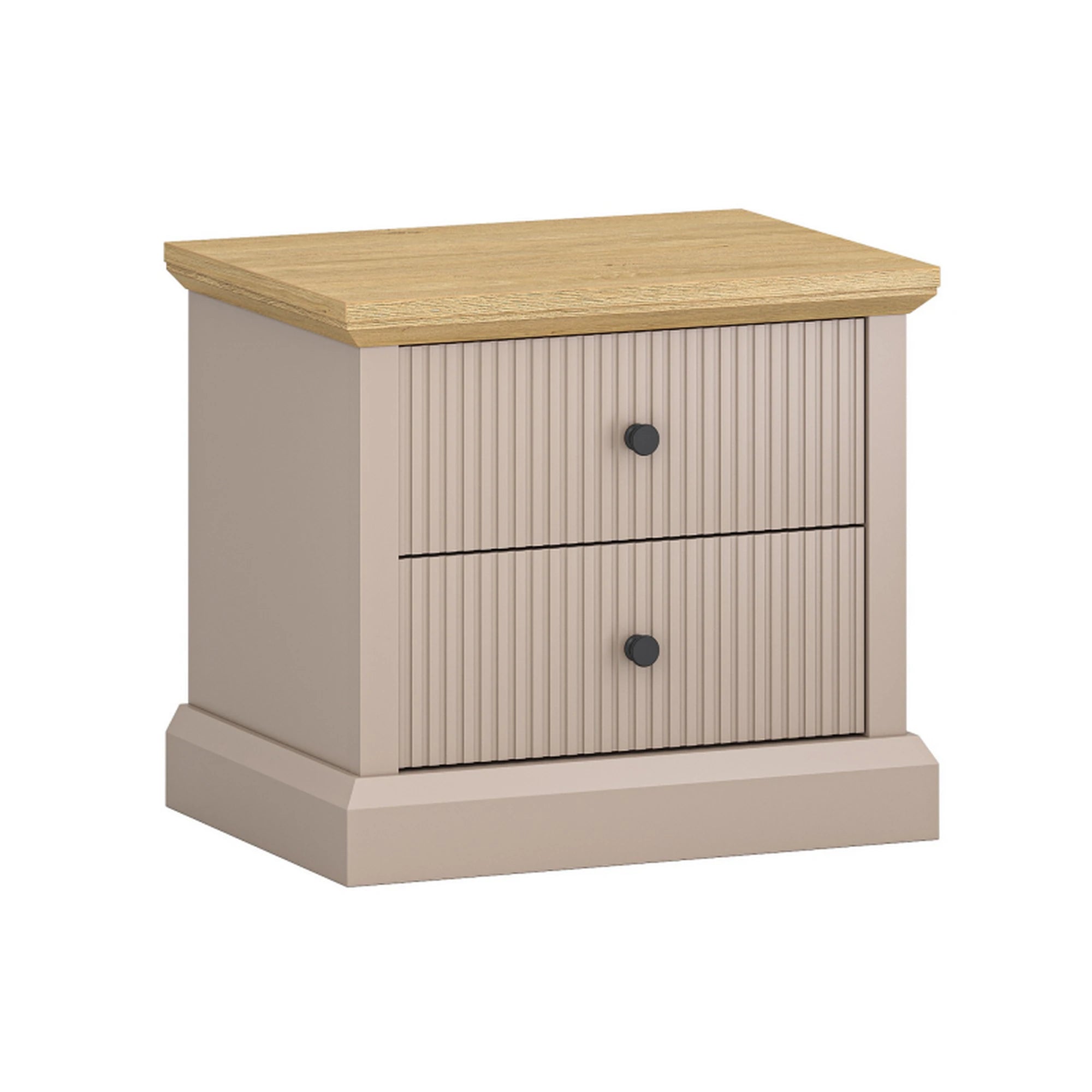 Noptiera de dormitor IDELLO, taupe/stejar, PAL, 53x39x48 cm
