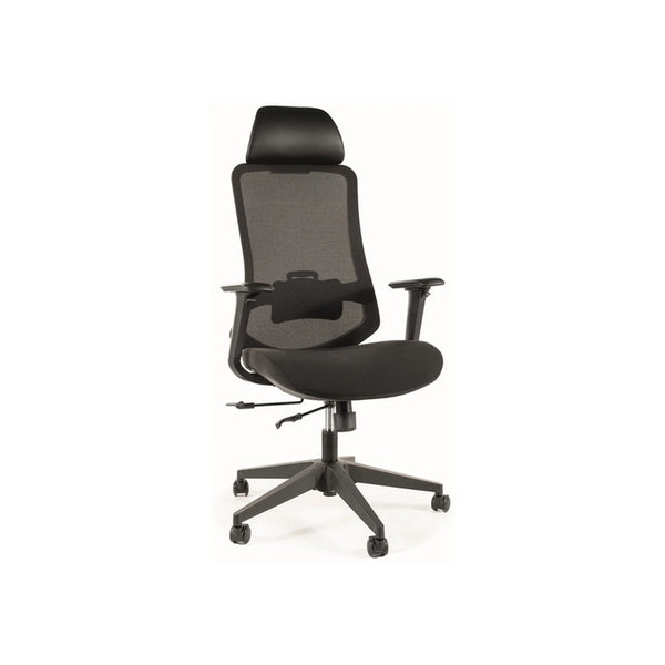 Scaun birou ERGON, negru, piele ecologica/plasa/stofa, 64x49x112/122 cm