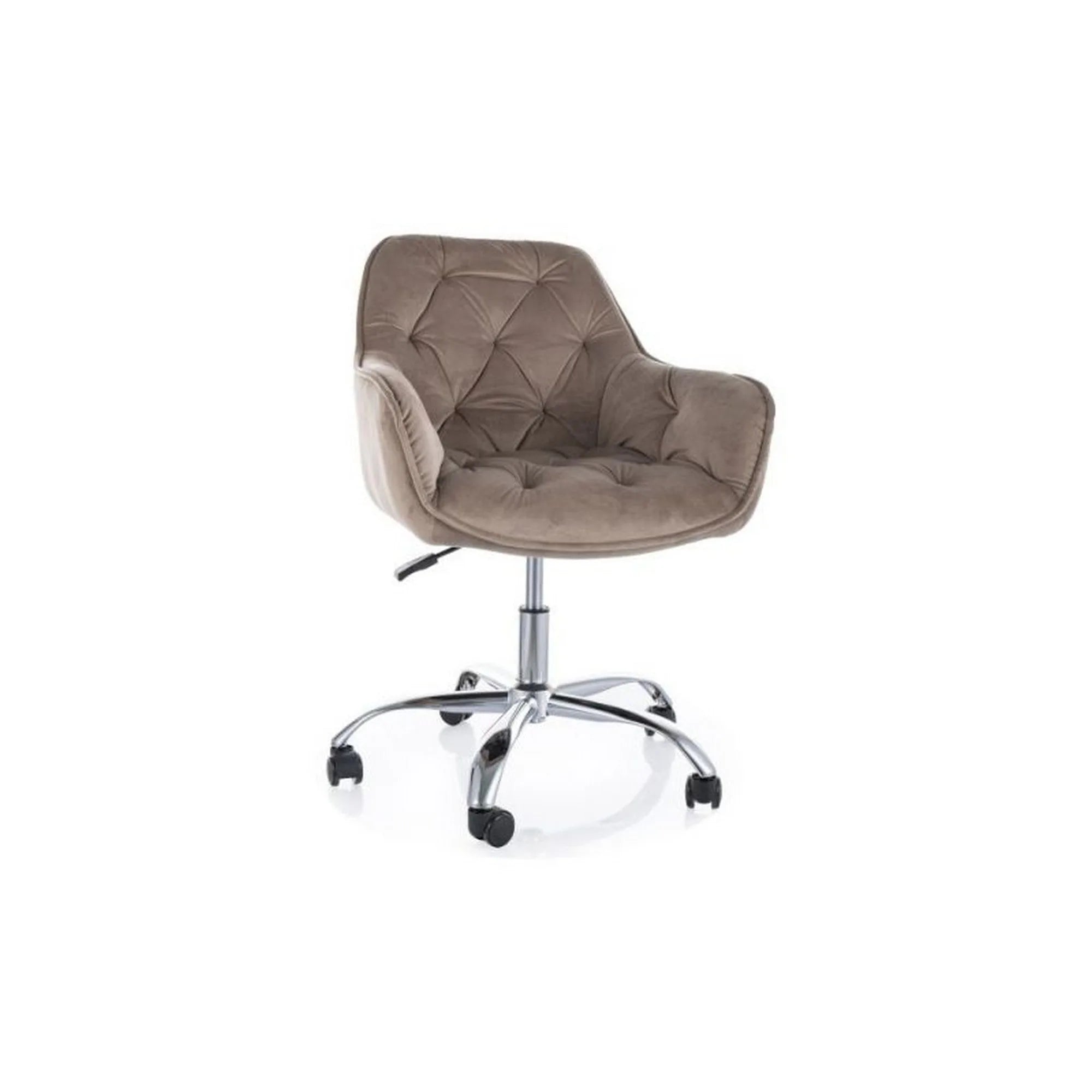 Scaun birou Q-190, bej inchis - Bluvel 40/crom, stofa catifelata/metal, 60x44x80/91 cm