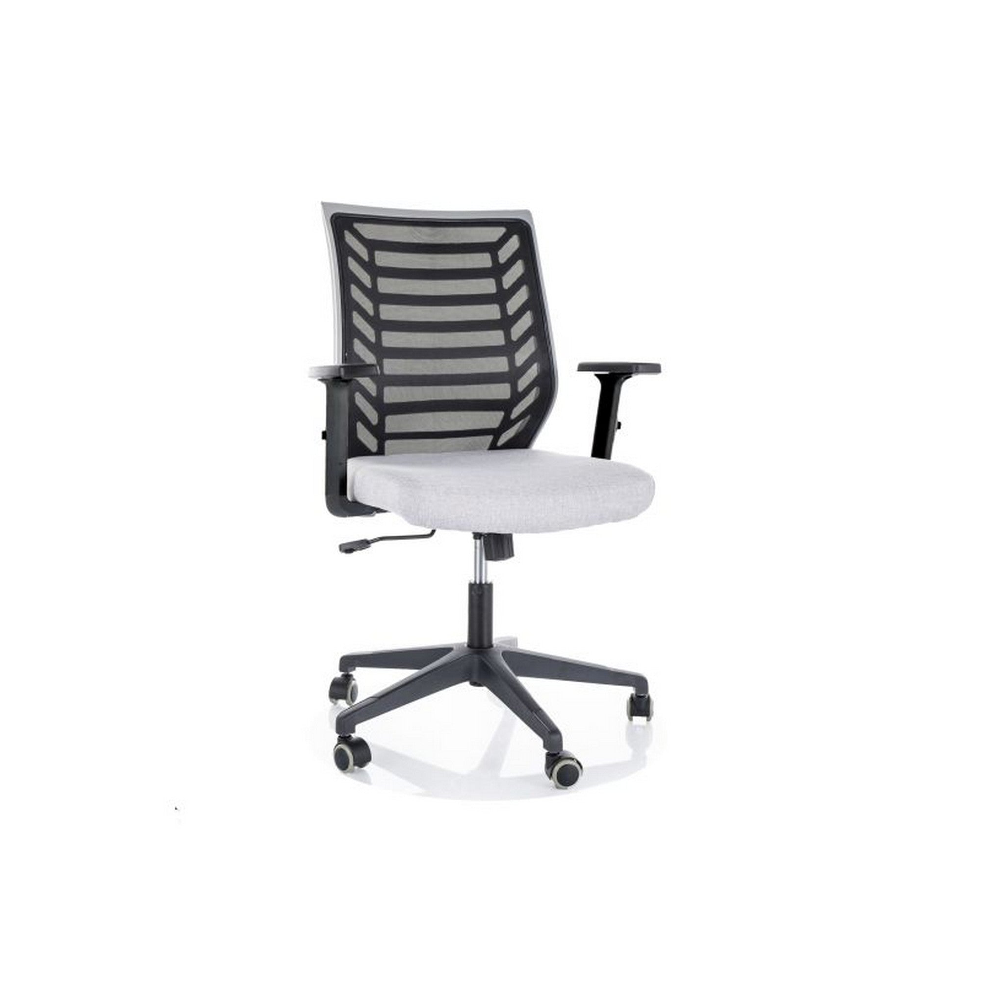 Scaun birou Q-320 R, gri/negru, stofa/plasa, 60x44x93/103 cm