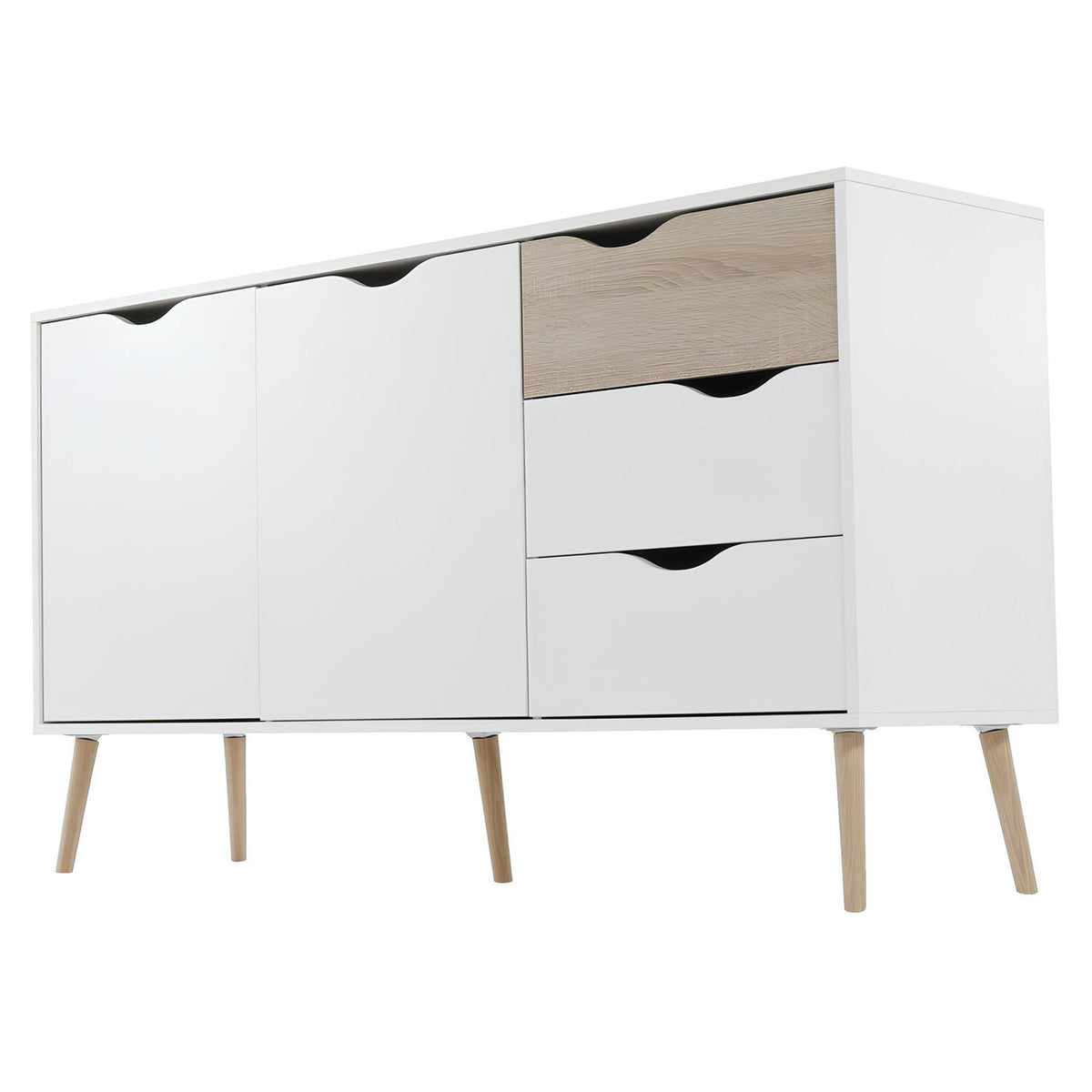 Comoda OSLO 75381, alb, stejar sonoma, PAL melaminat, 147x39x81 cm