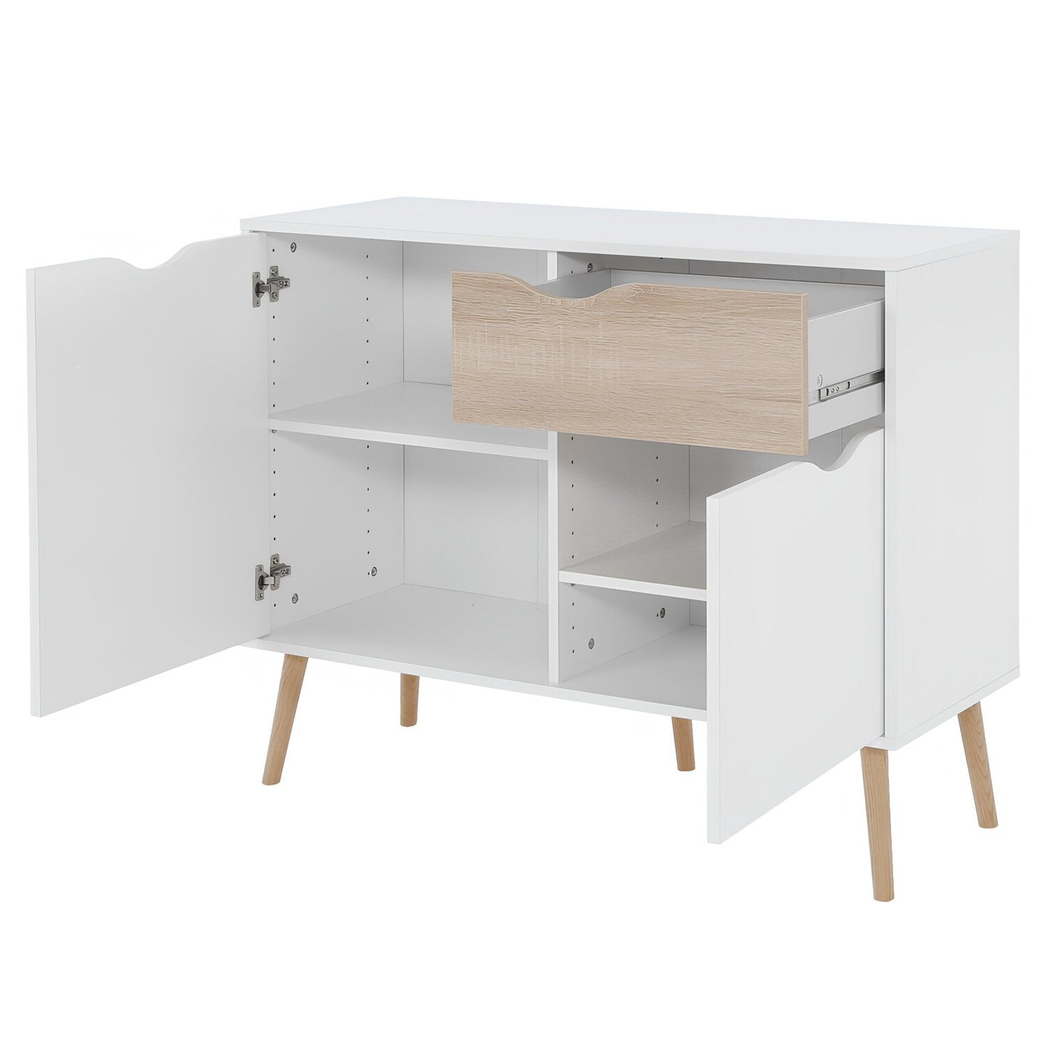 Comoda OSLO 75387, alb, stejar sonoma, PAL melaminat, 98x39x81 cm