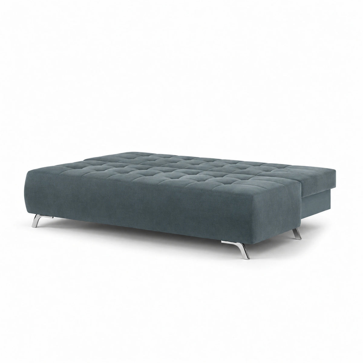 Canapea extensibila OSLO, stofa catifelata turcoaz inchis - Riviera 87, cu lada depozitare, 197x94x90 cm