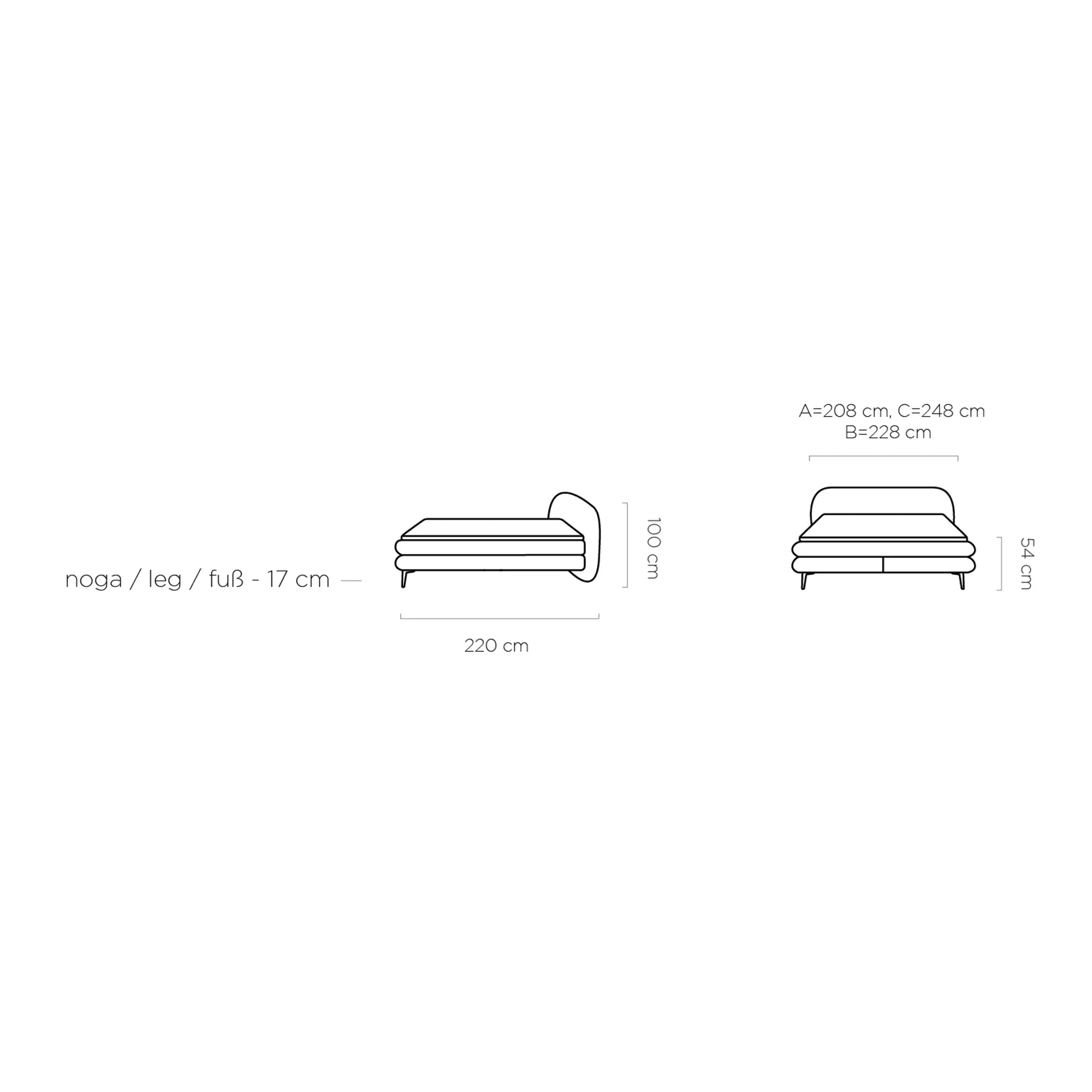Pat boxspring OVO 160x200, personalizabil materiale Gama Premium, cu saltele si topper