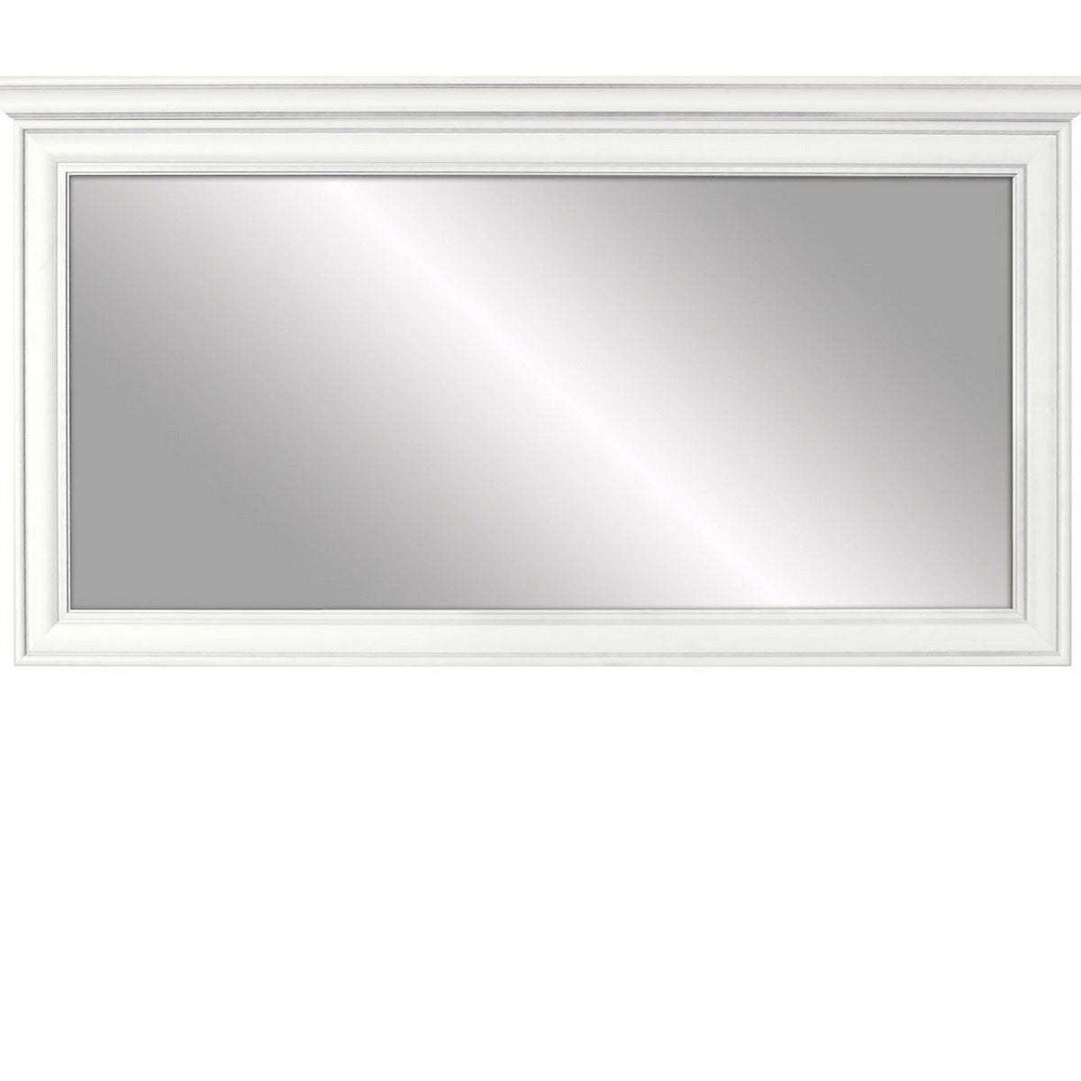 Oglinda perete cu rama IDENTO, alb, 155x7x72 cm