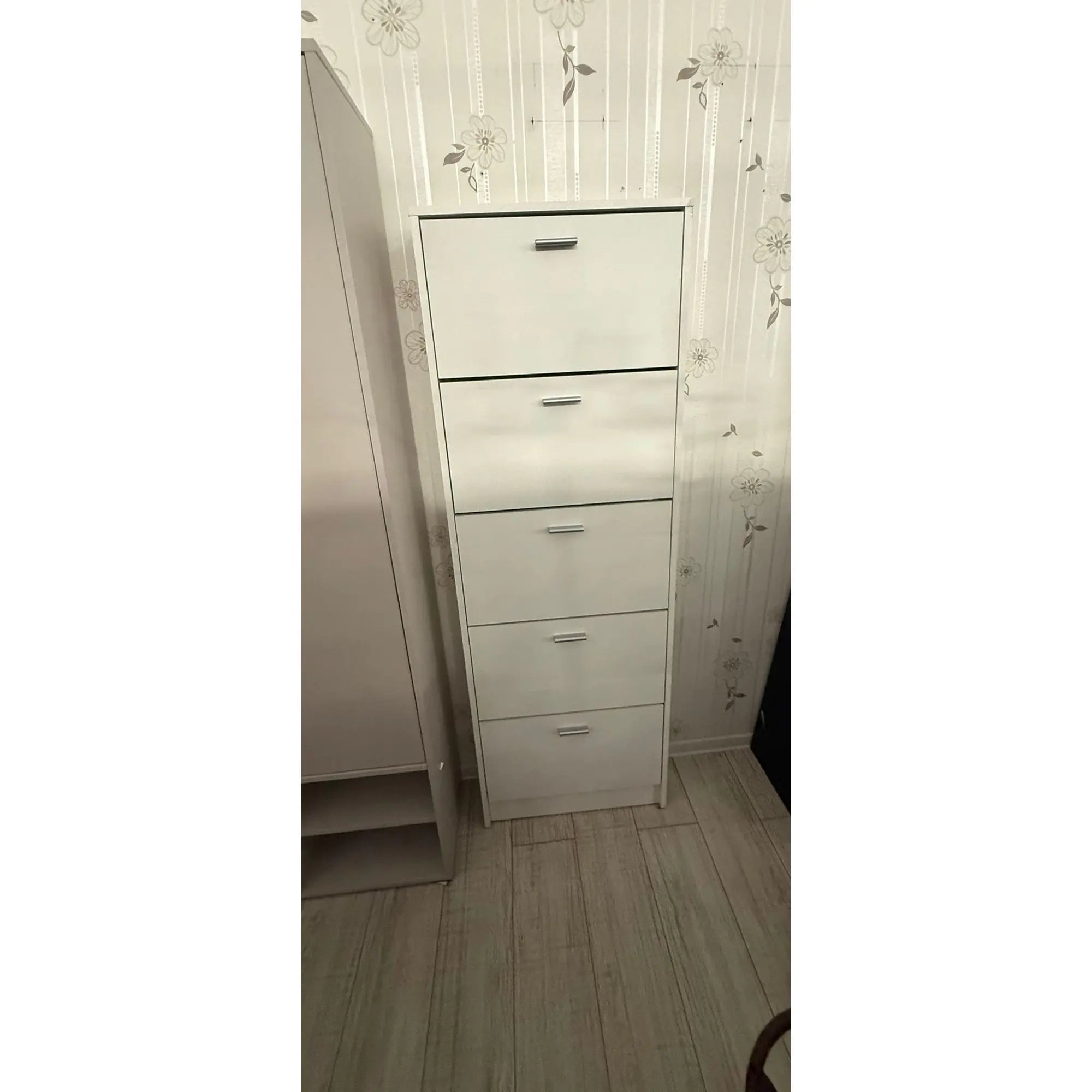 PRODUS RESIGILAT - Pantofar MOBI 15, alb, DTD laminat, 58x18x170 cm