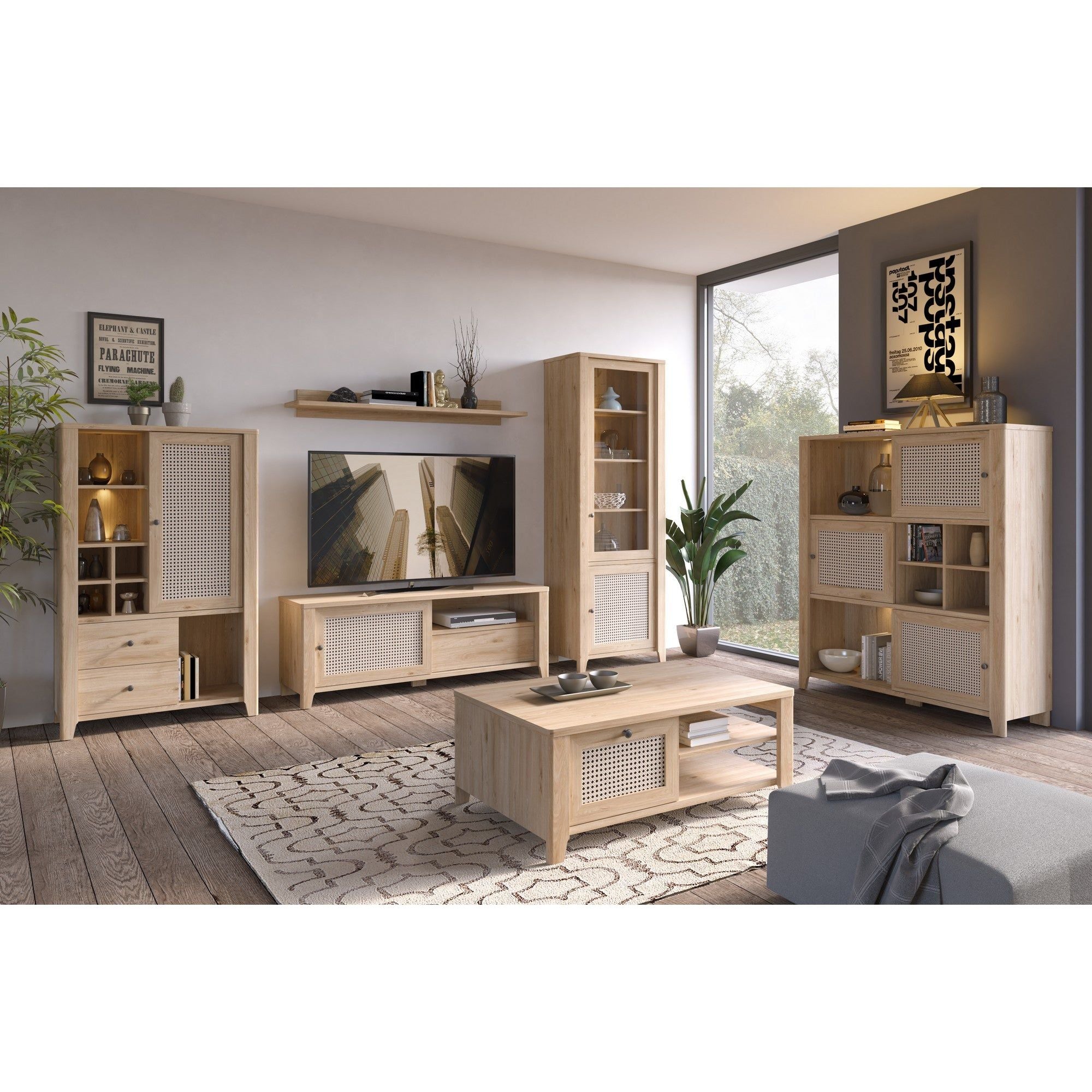Masuta cafea PARILLA, stejar, PAL laminat, 110x68x44 cm