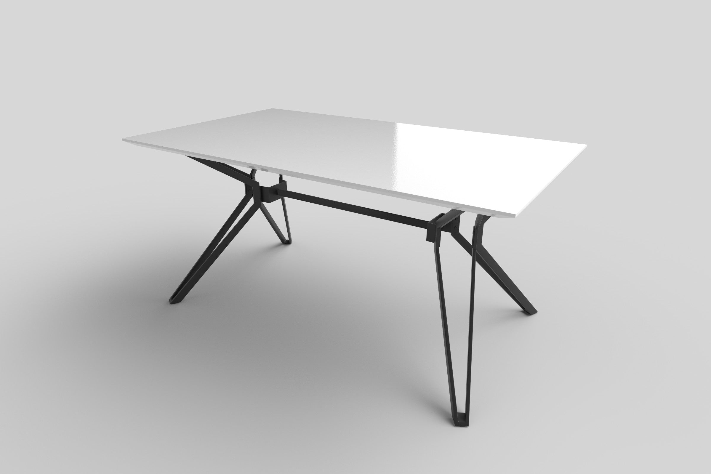 Masa PASCAL, alb/negru, 160x90x76 cm