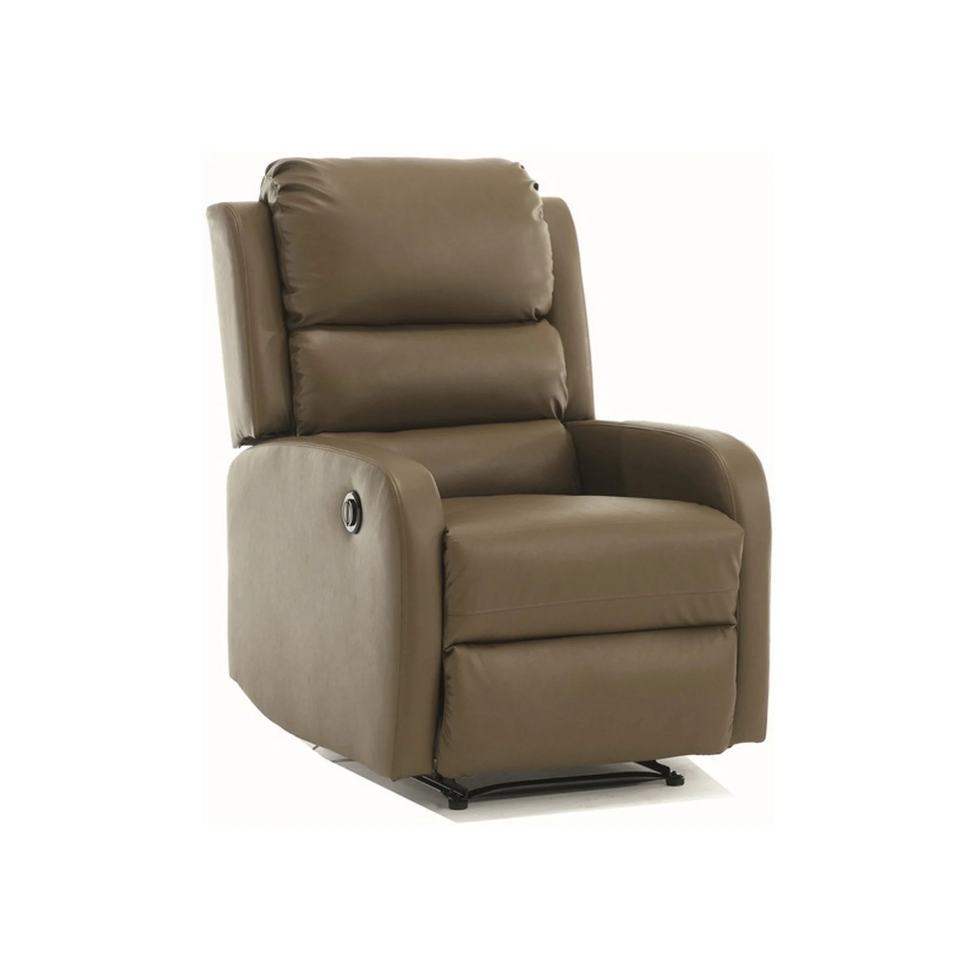 Fotoliu recliner PEGAZ, piele ecologica verde olive - Buffalo 10, 64x88/160x102 cm