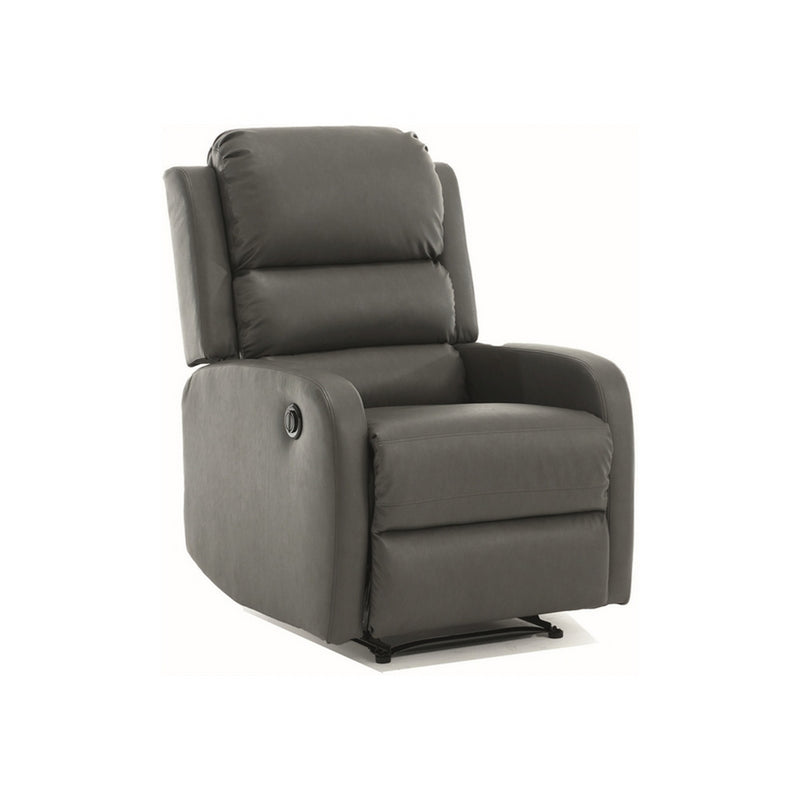 Fotoliu recliner PEGAZ, piele ecologica gri - Buffalo 06, 64x88/160x102 cm