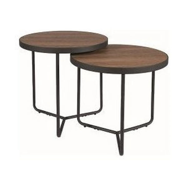 Set 2 masute PENELOPE, nuc/negru, metal