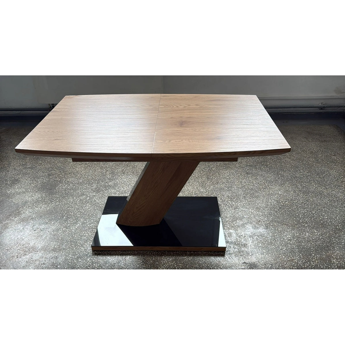 PRODUS RESIGILAT - Masa extensibila Toronto, stejar/negru, MDF/furnir/sticla/metal, 120/160x80x76 cm