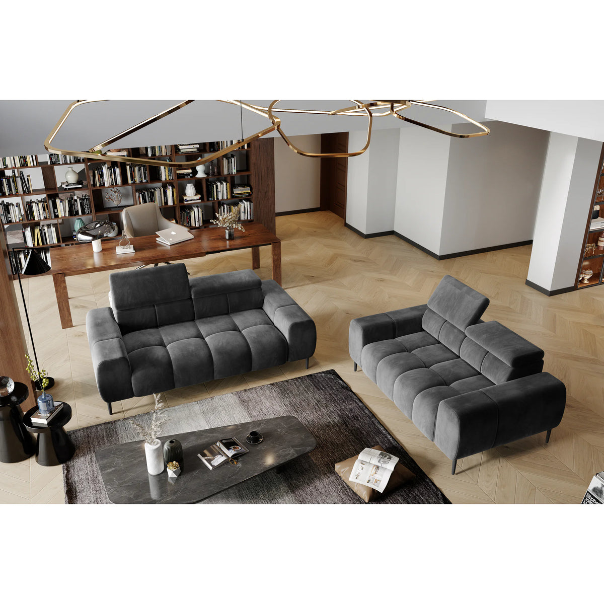 Canapea Plaza 2, personalizabil materiale gama Premium, 192x105x99/76 cm