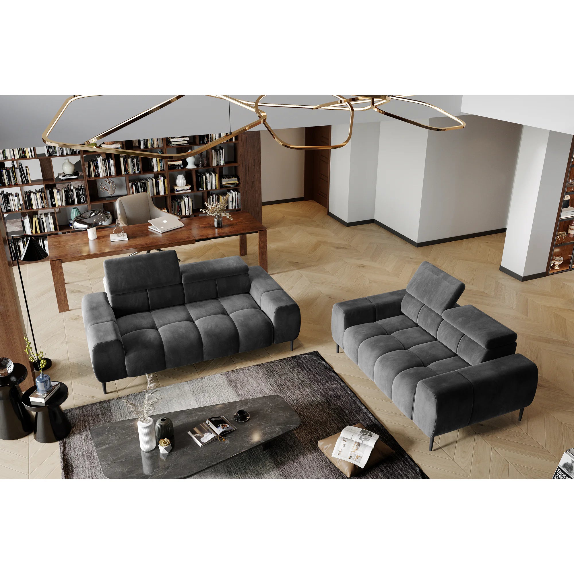 Canapea Plaza 2, personalizabil materiale gama Premium, 192x105x99/76 cm