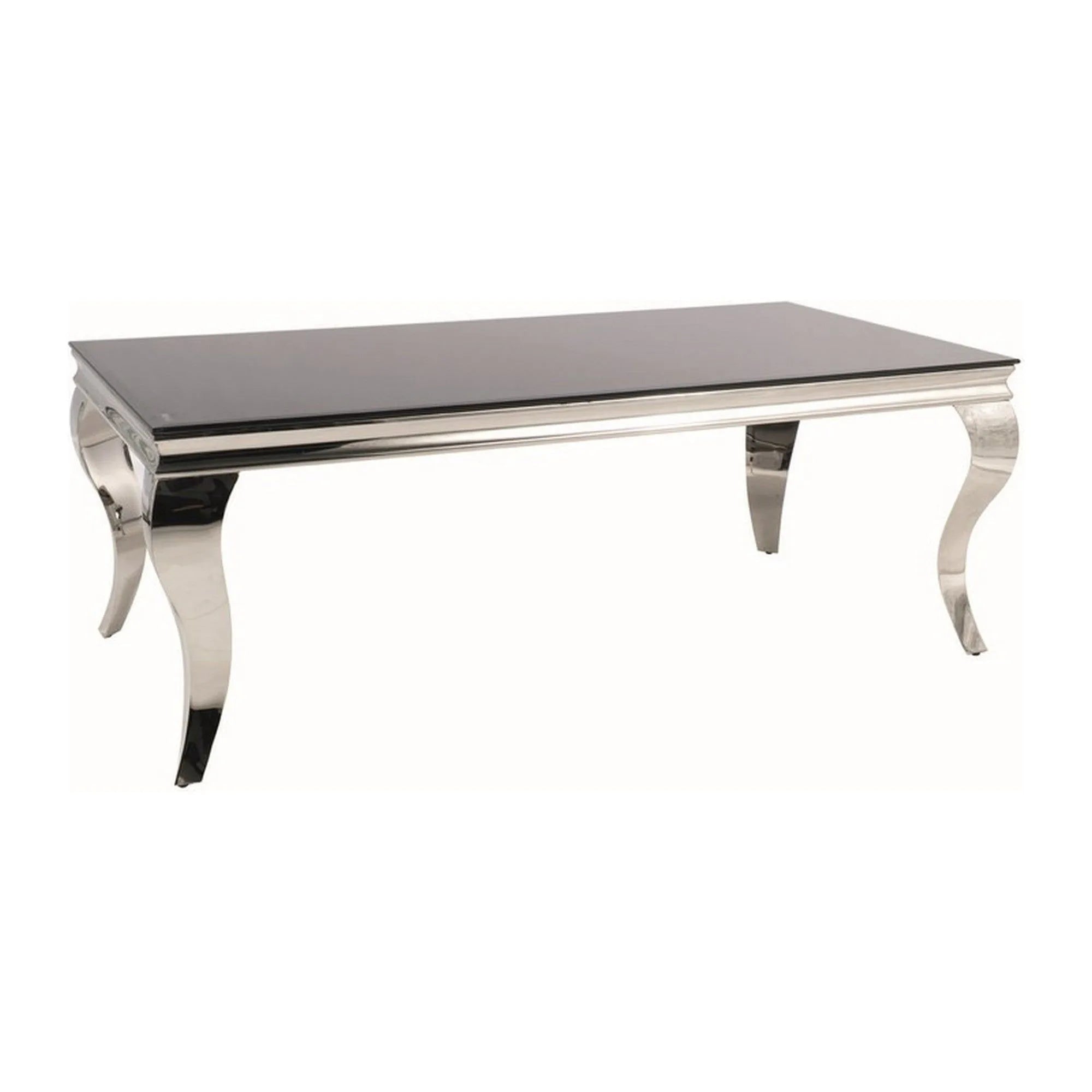 Masuta cafea PRINCE A, negru/crom, sticla securizata/metal, 120x60x45 cm