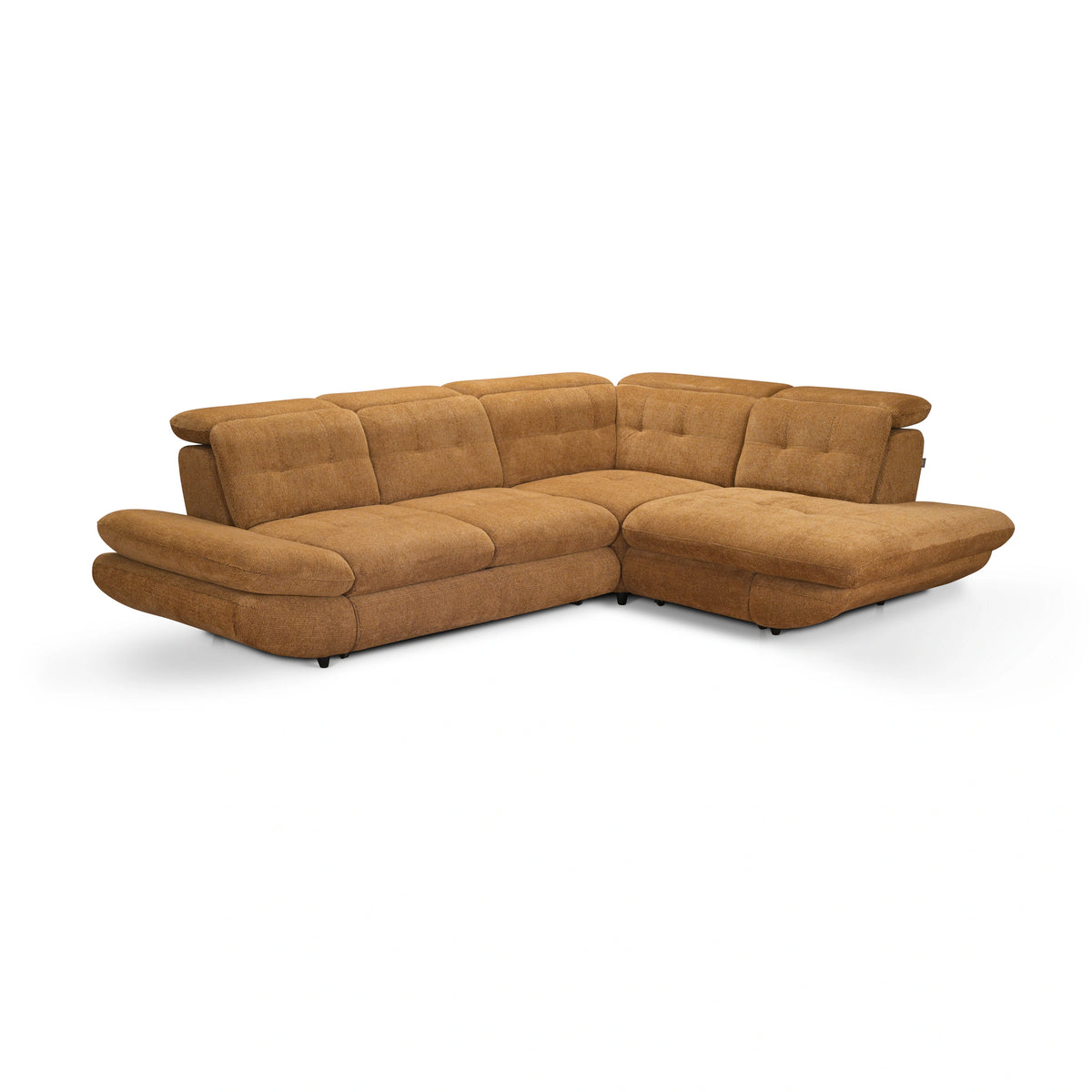Coltar living SIENA MIC, sezlong dreapta, stofa catifelata verde olive - Monolith ML38, 295x234x100 cm