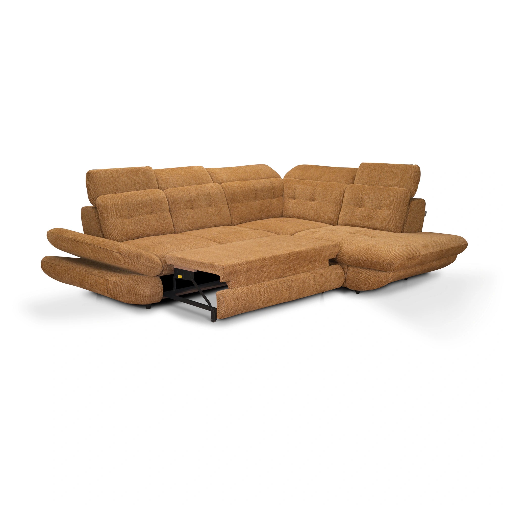 Coltar living SIENA MIC, sezlong dreapta, stofa catifelata verde olive - Monolith ML38, 295x234x100 cm