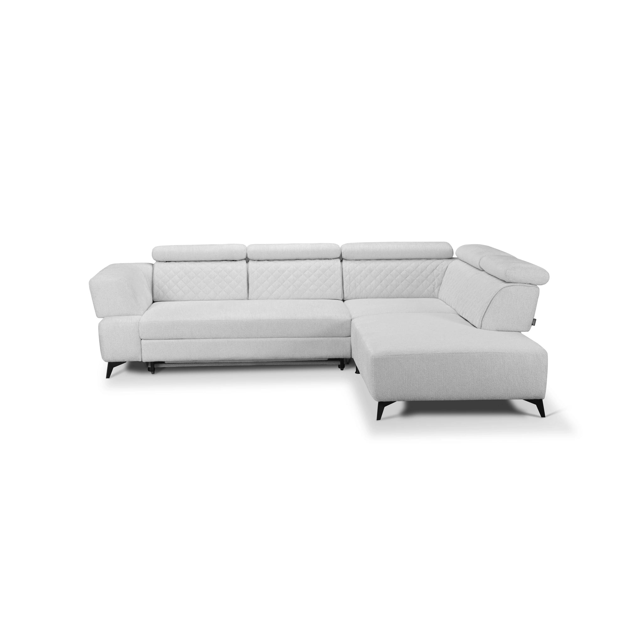 Coltar de living DELTA, sezlong dreapta, stofa gri - New York G003, 311x257x103 cm