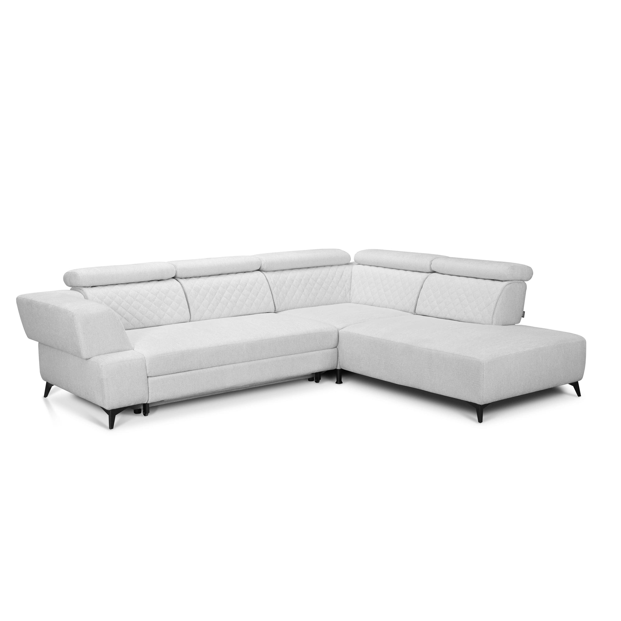 Coltar de living DELTA, sezlong dreapta, stofa gri - New York G003, 311x257x103 cm