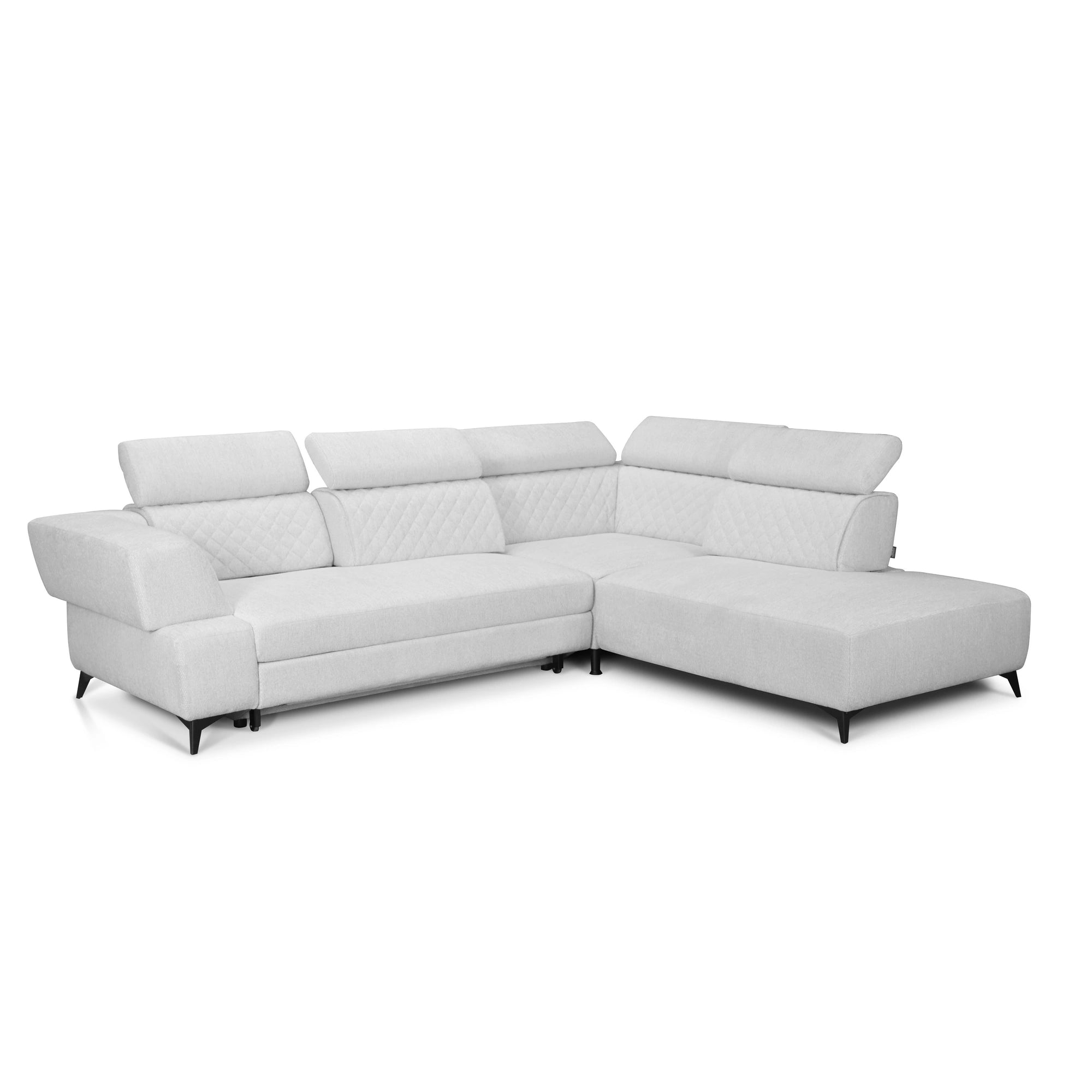 Coltar de living DELTA, sezlong dreapta, stofa gri - New York G003, 311x257x103 cm