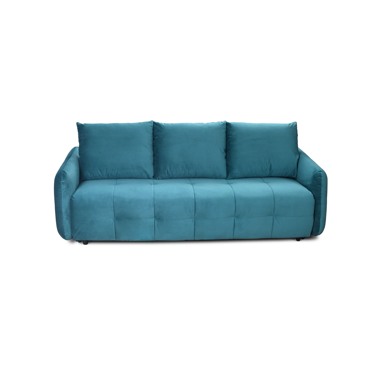 Canapea extensibila in fata 3 locuri BELLA, stofa catifelata albastru - Velvet F612, 228x110x93 cm