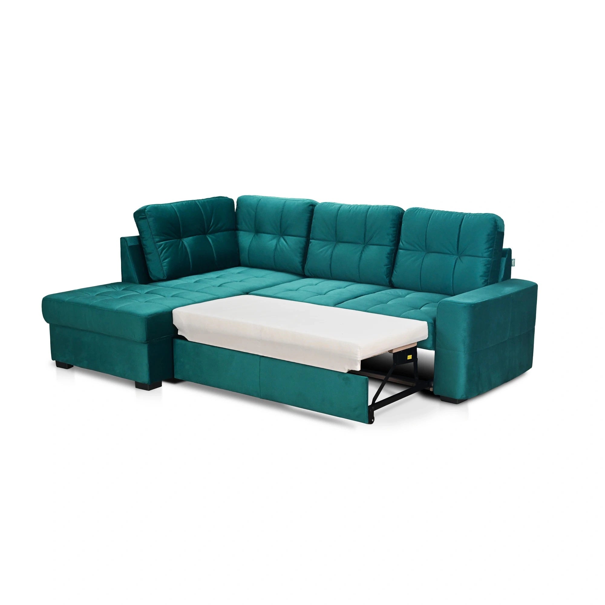 Coltar extensibil pentru living HERA, sezlong stanga, stofa maro deschis - Miracle C278, 240x173x93 cm