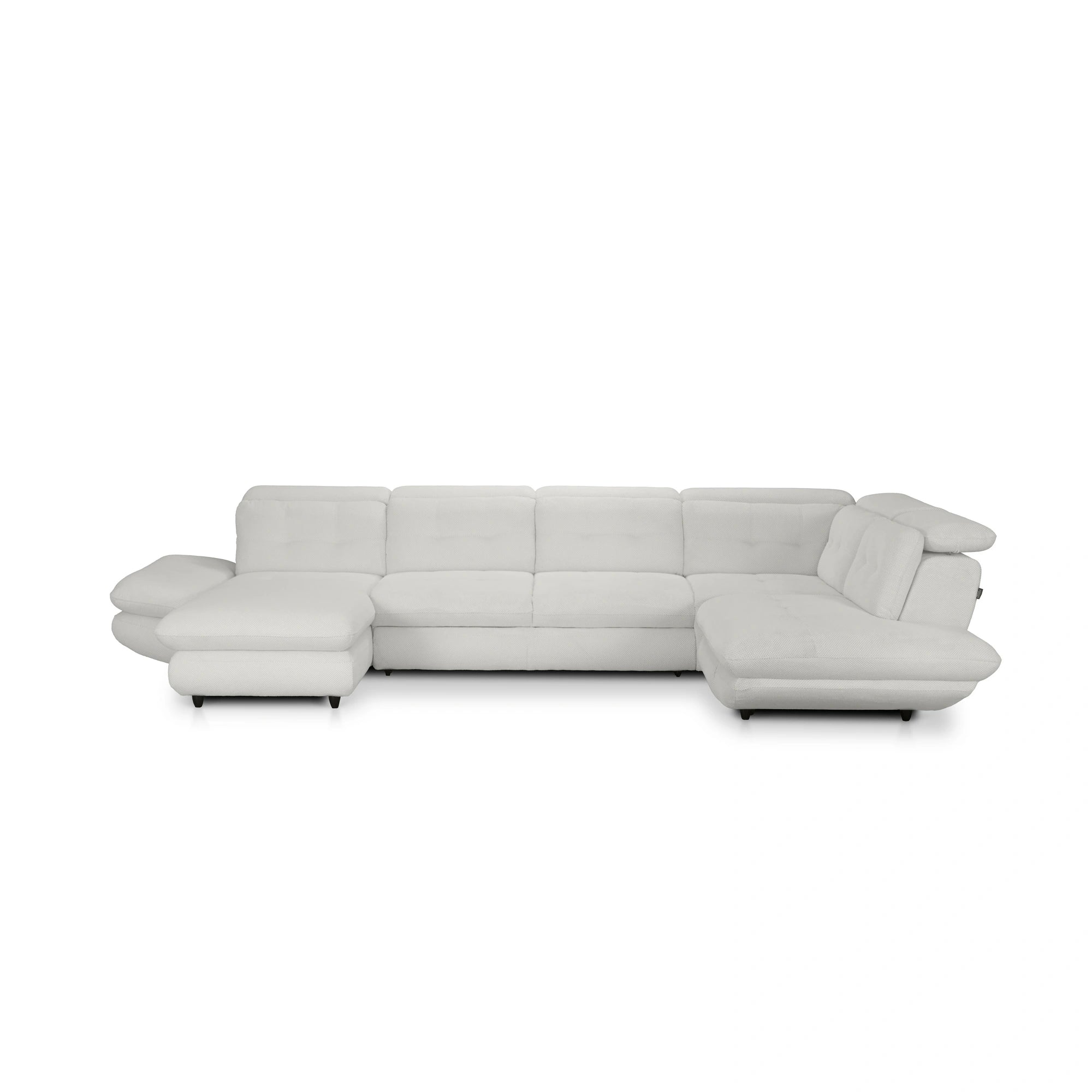 Coltar living SIENA U, sezlong stanga, stofa gri - Frisco G706, 397x234x100 cm