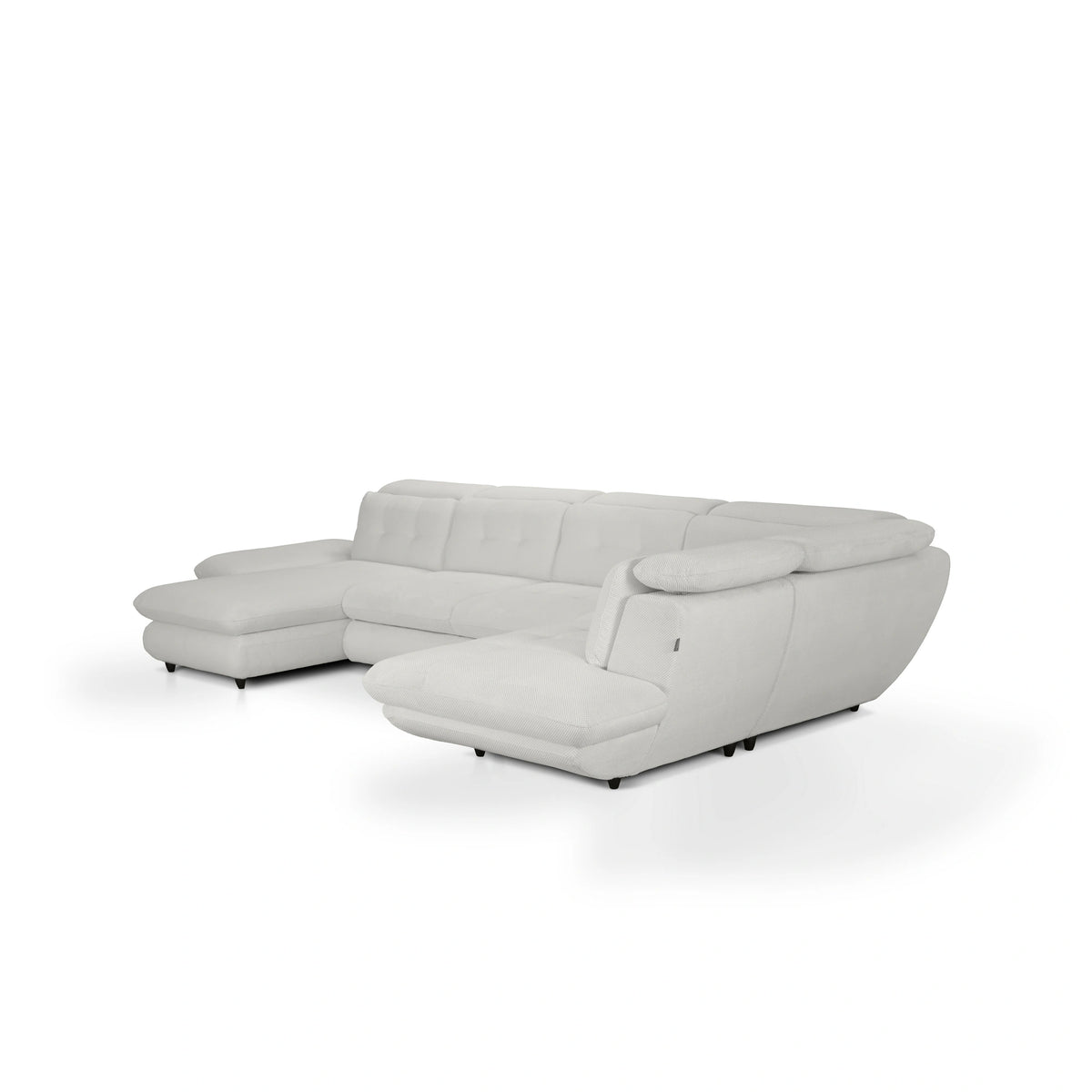 Coltar living SIENA U, sezlong stanga, stofa gri - Frisco G706, 397x234x100 cm