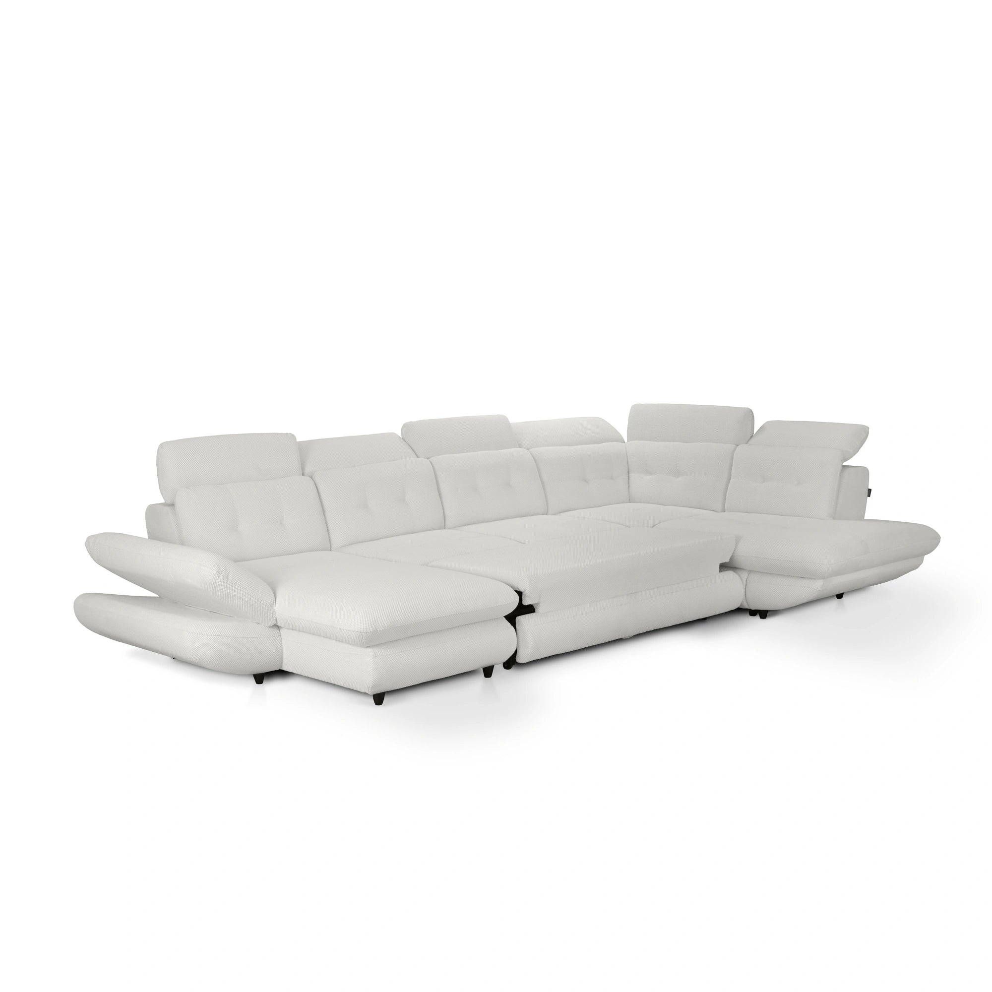Coltar living SIENA U, sezlong stanga, stofa gri - Frisco G706, 397x234x100 cm