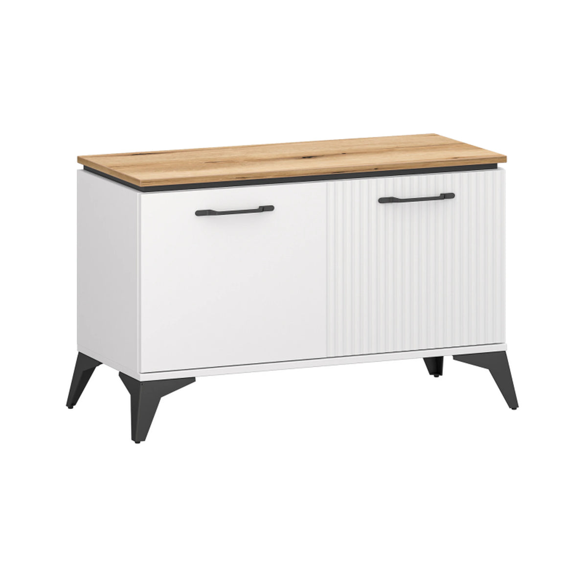 Pantofar de hol VELUTTO, alb/stejar, PAL, 91x39x55 cm