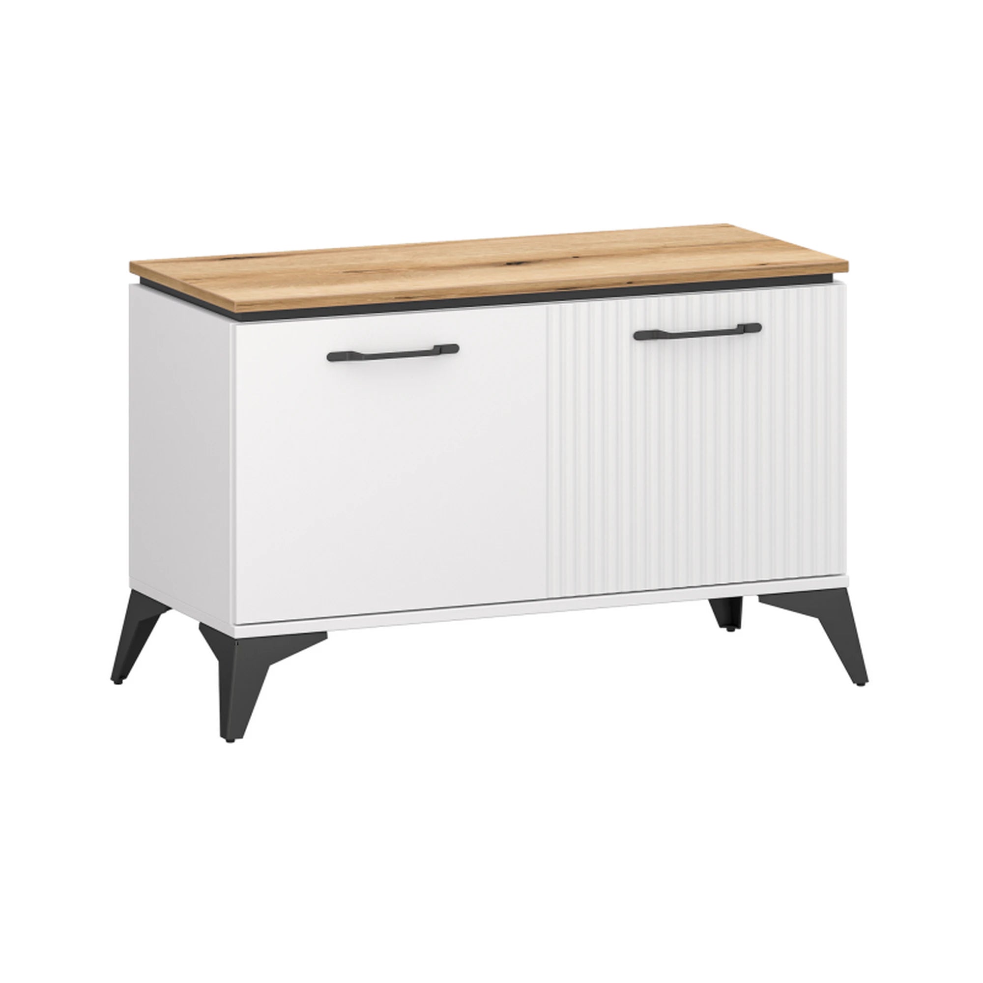 Pantofar de hol VELUTTO, alb/stejar, PAL, 91x39x55 cm