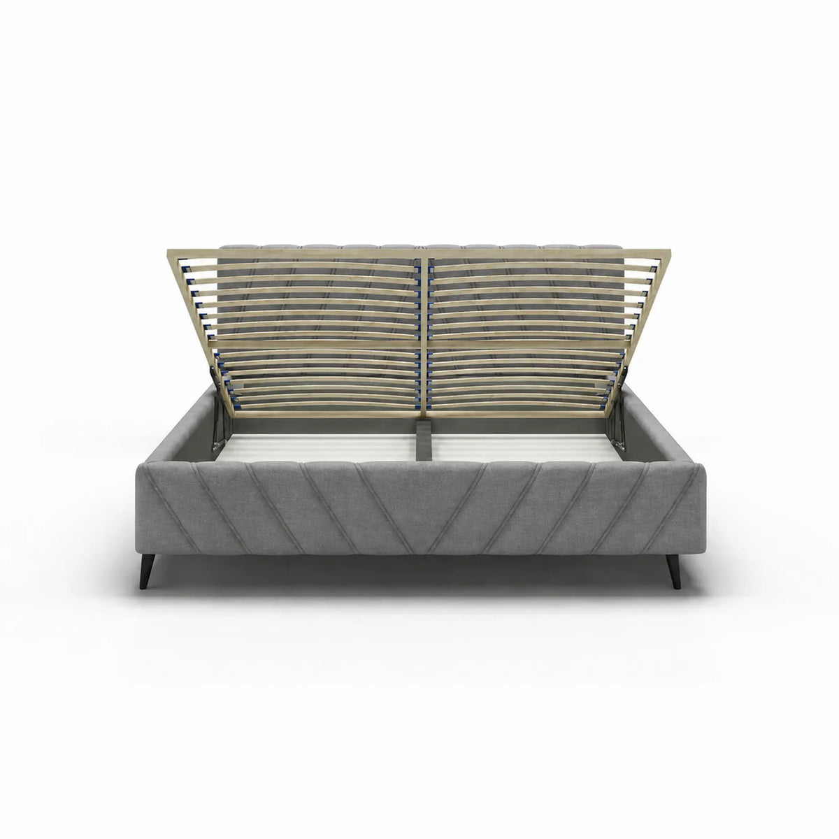 Pat CALYPSO SR 160x200, stofa catifelata gri - Palladium 15, cu somiera si sistem de reglare a inaltimii