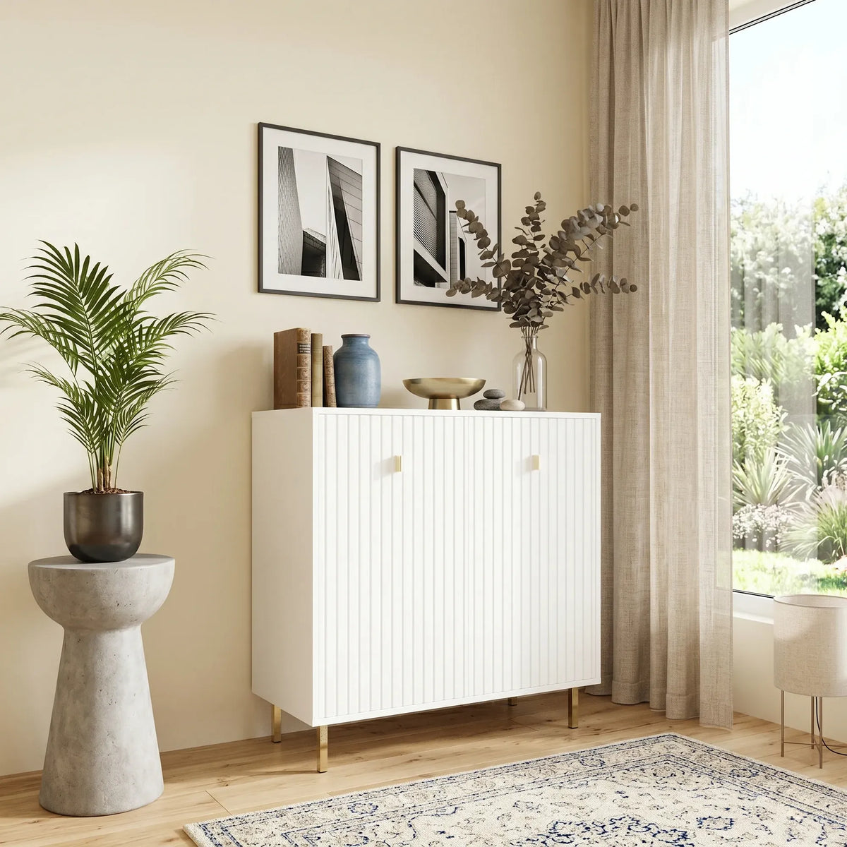Comoda living PIANO, alb, PAL, 88x40x86 cm