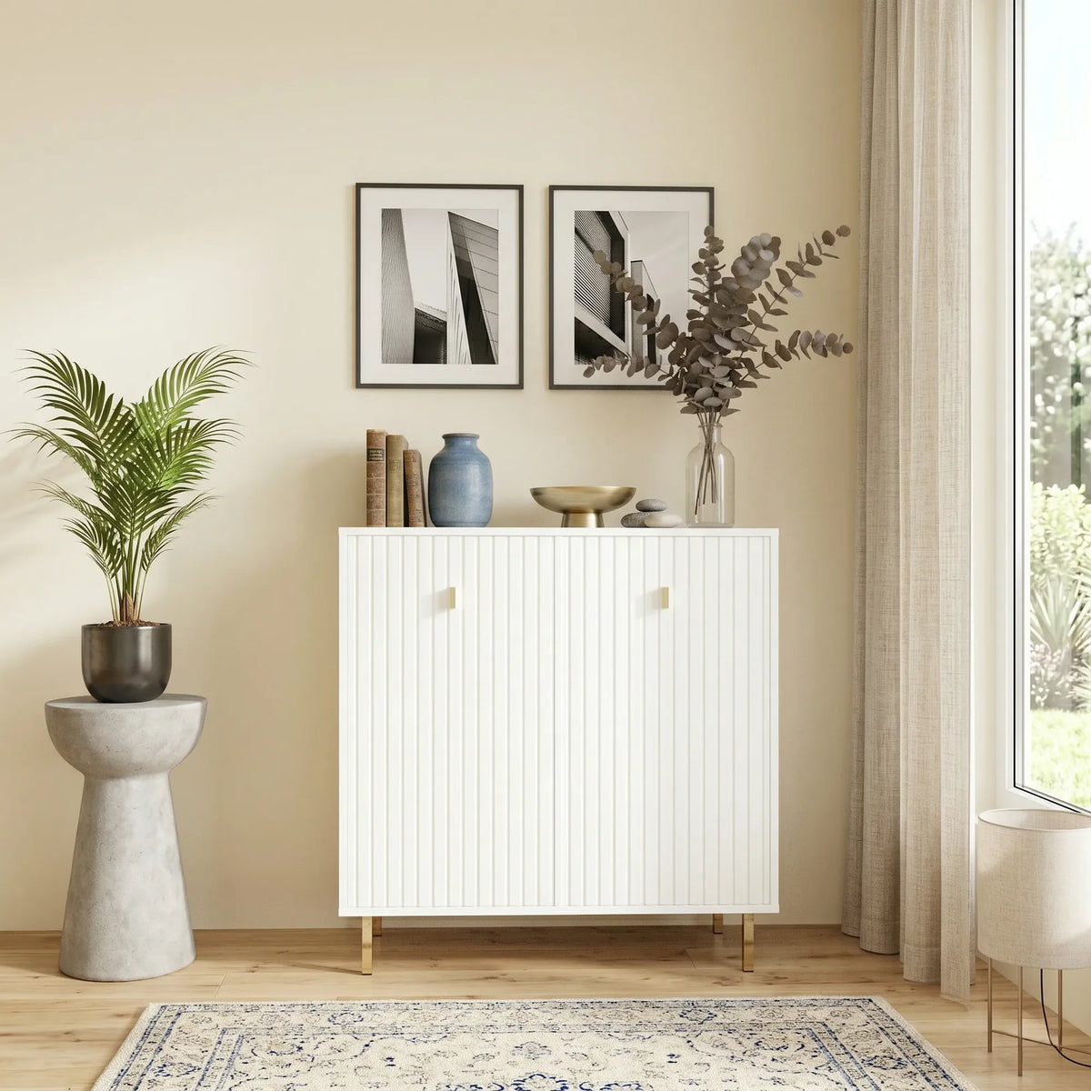 Comoda living PIANO, alb, PAL, 88x40x86 cm
