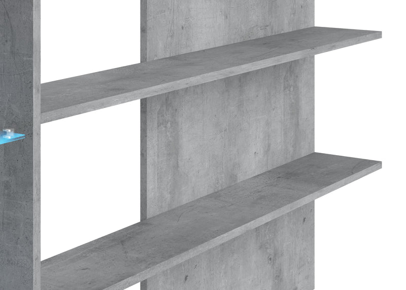 Mobilier living QUATRO, gri beton/pin alb, PAL, 200x41x190 cm