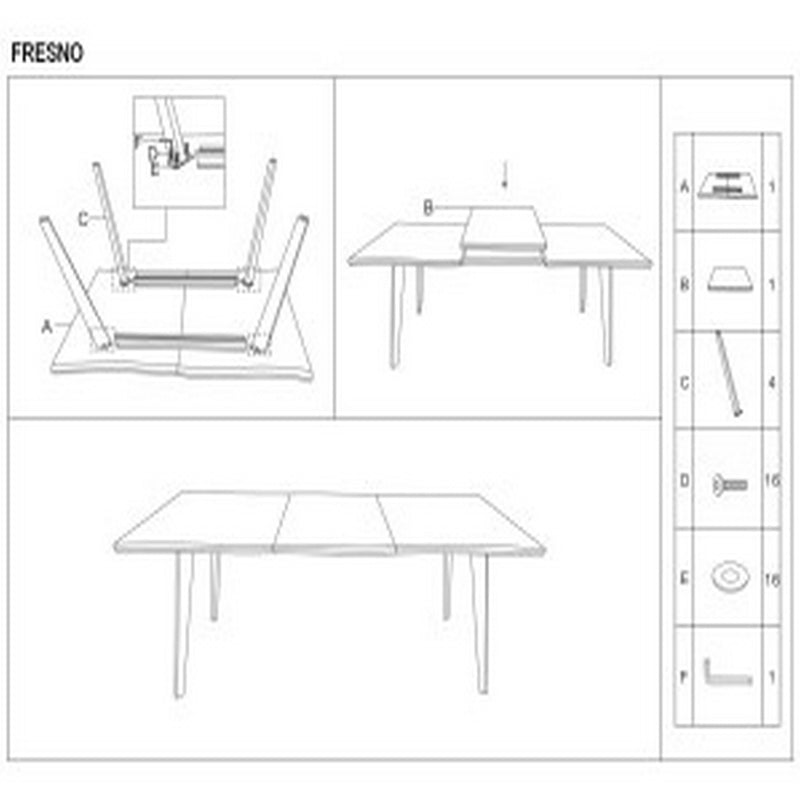 Masa extensibila FRESNO, stejar/negru, 150/210x90x76 cm