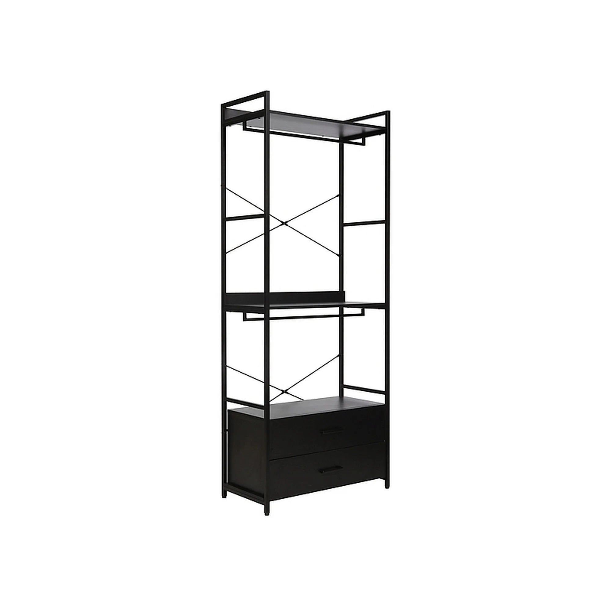 Suport umerase RIN C, negru, PAL laminat/metal, 80x40x200 cm