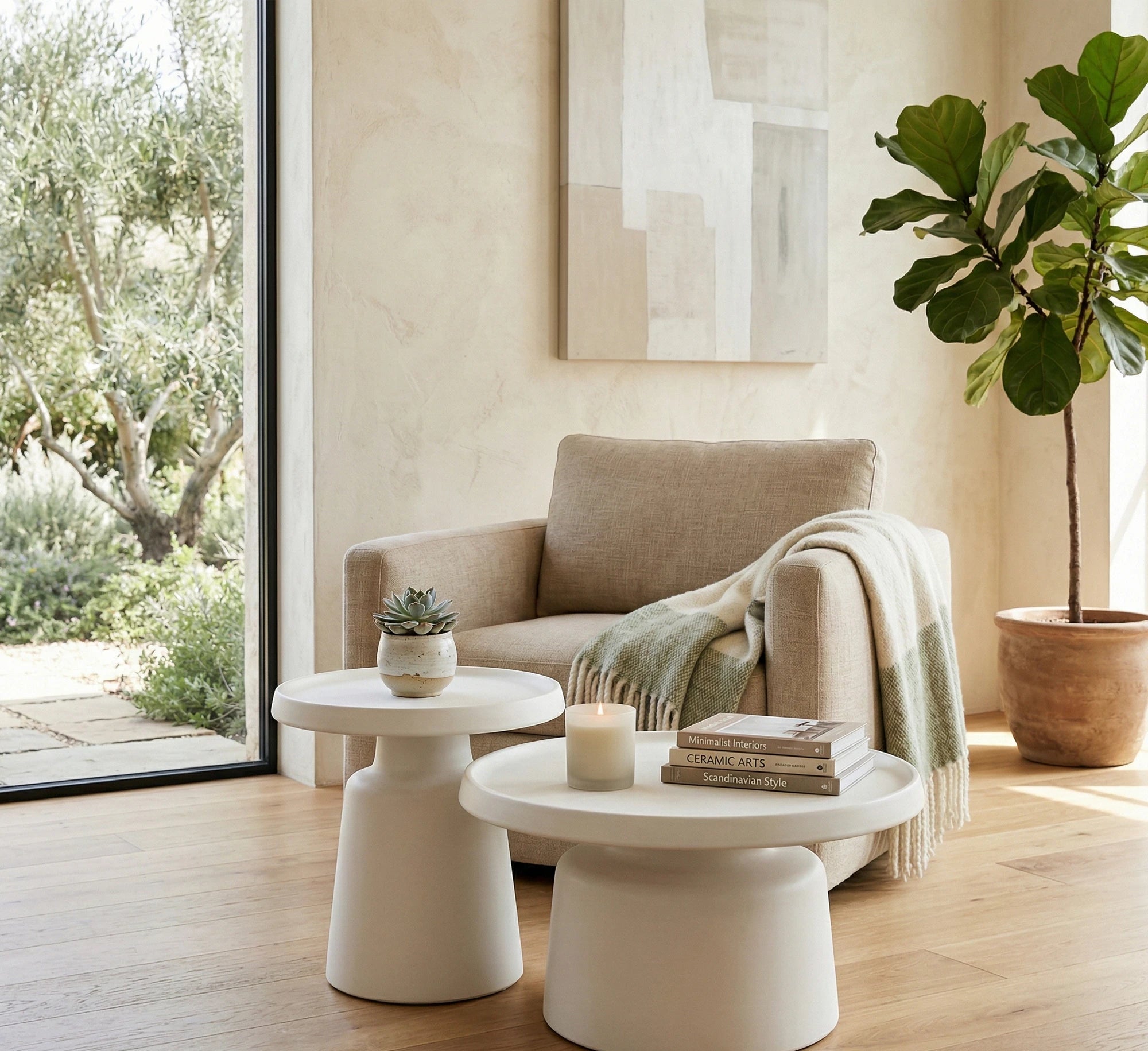 Set 2 masute RODOS, gri deschis, metal