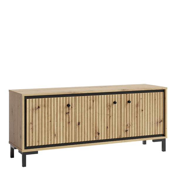 Comoda TV PARII PA04, stejar artisan, PAL laminat, 130x37x56 cm