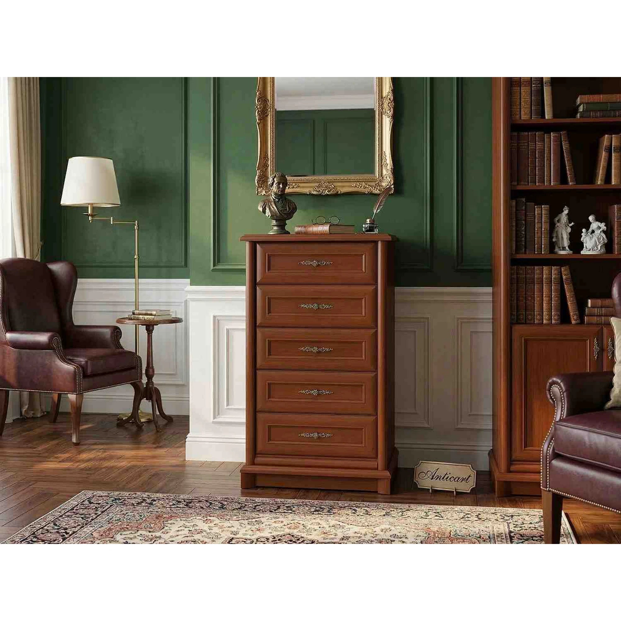 Comoda Kent EKOM5S, castan, PAL, 62x45x109 cm