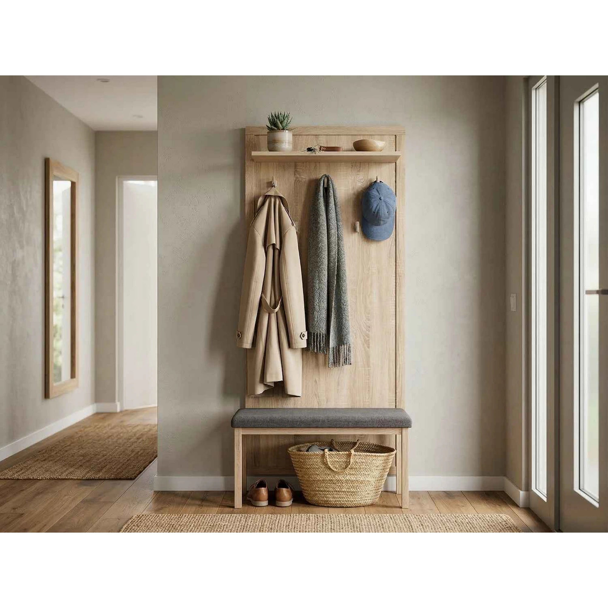 Cuier hol KASPIAN, stejar sonoma, PAL, 66x24x152 cm